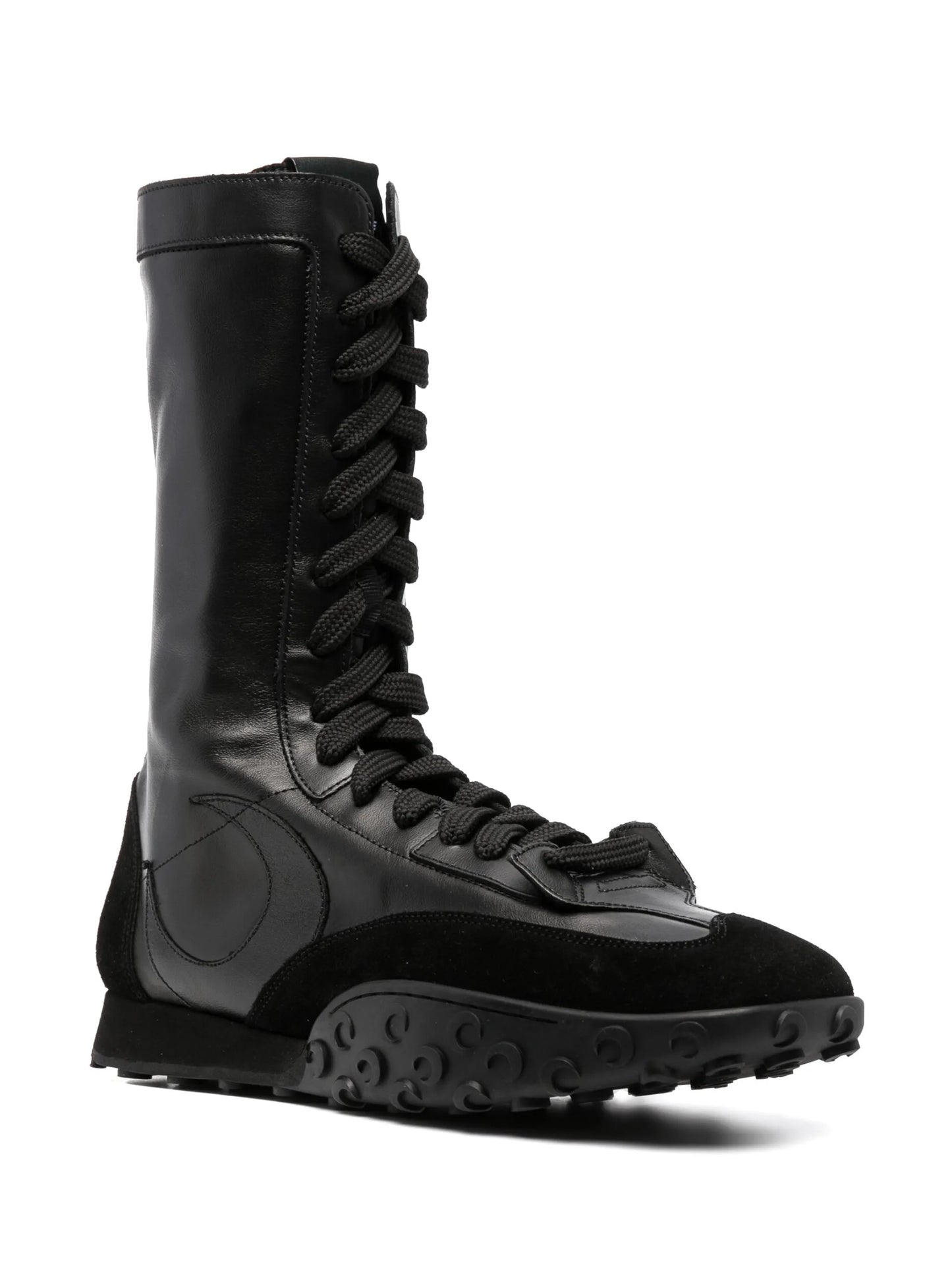 ridged-sole lace-up boots
