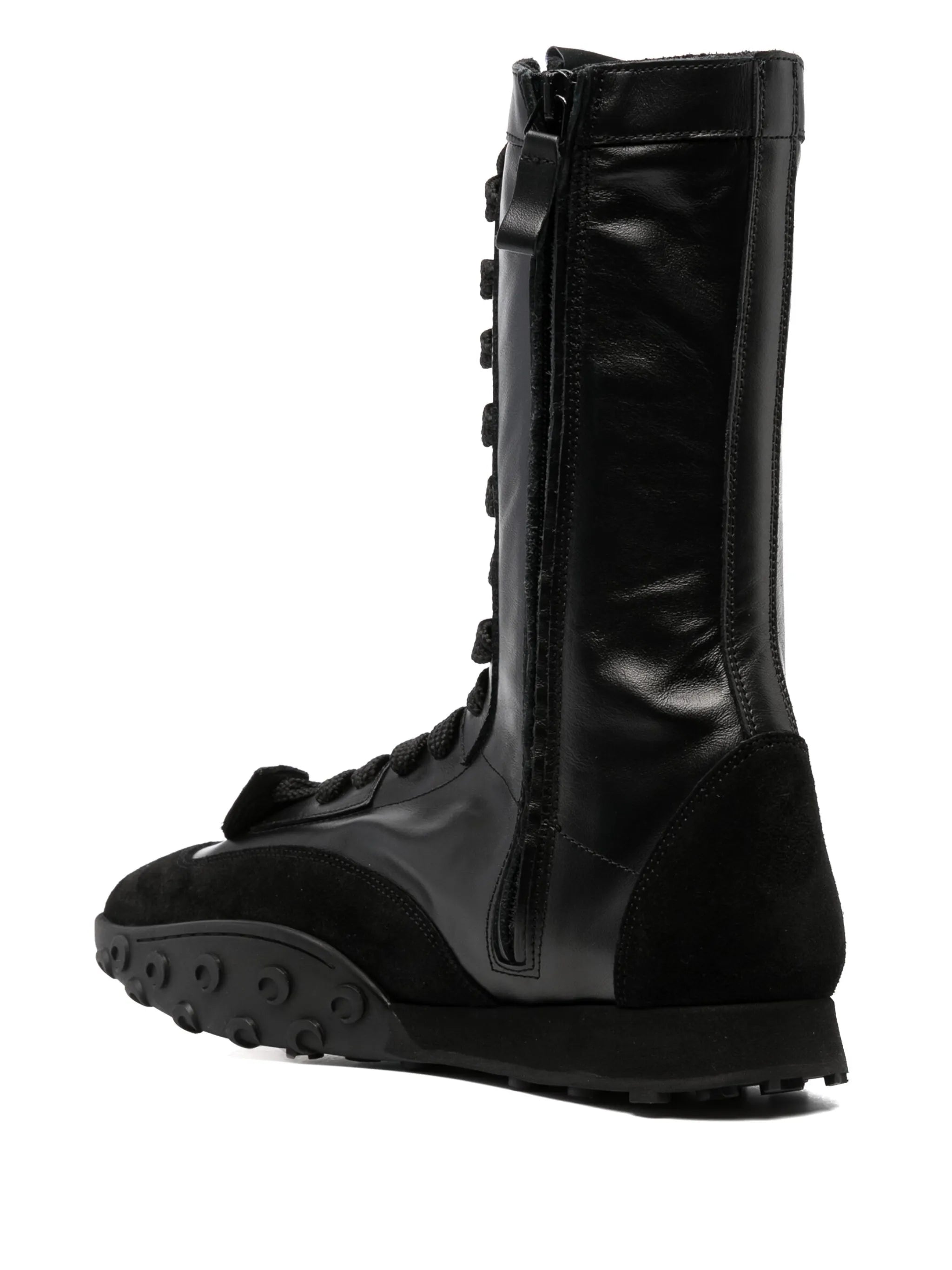 ridged-sole lace-up boots