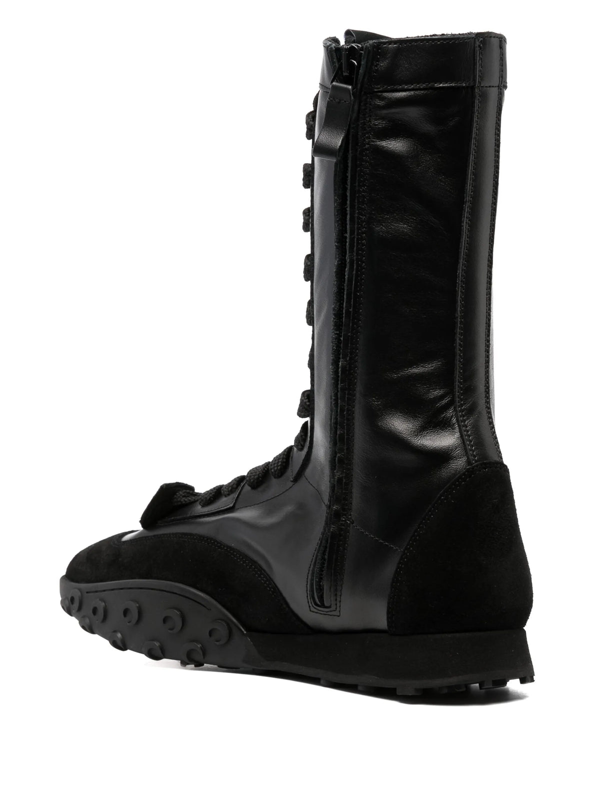 ridged-sole lace-up boots