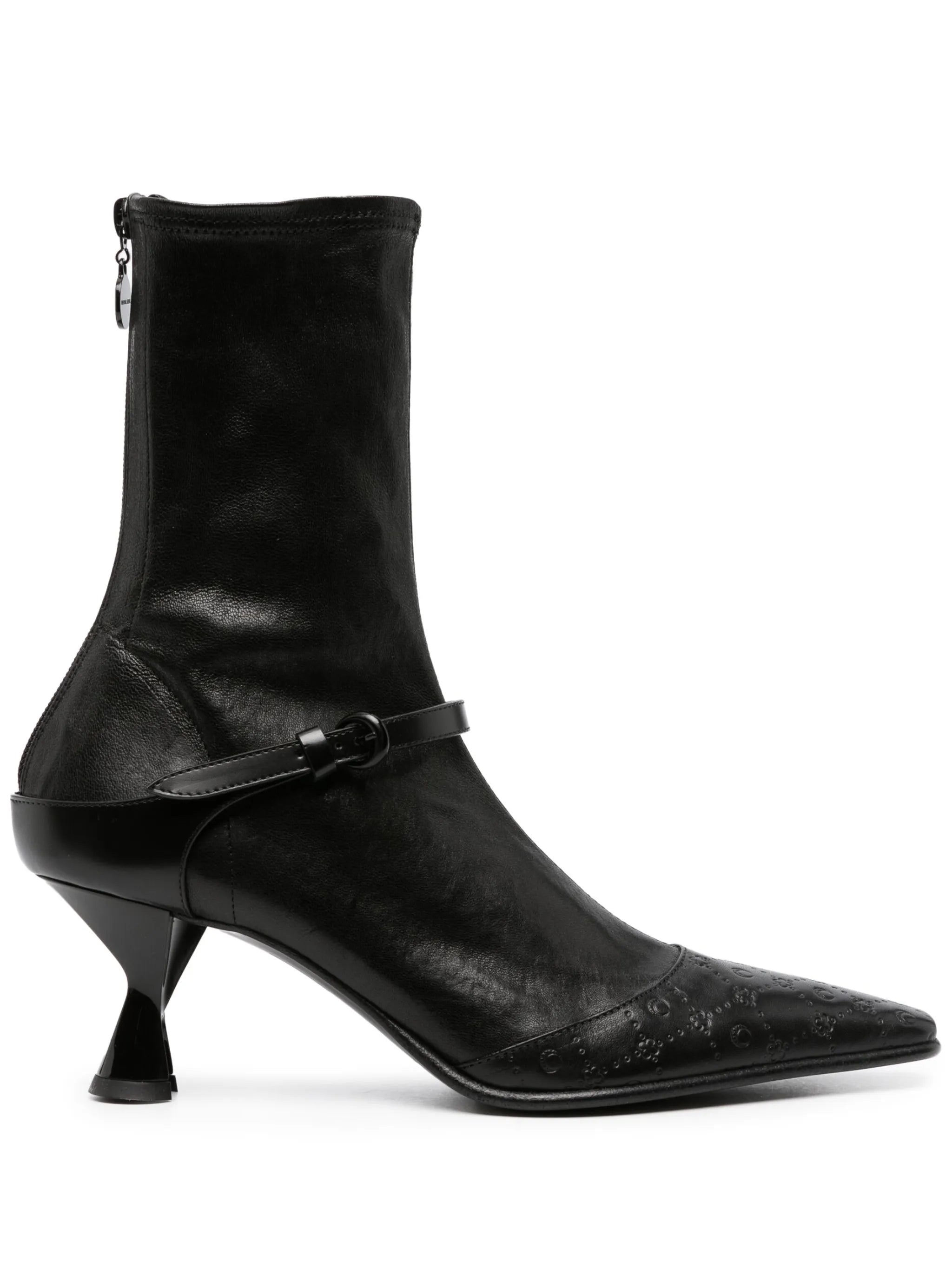 logo-embossed 70mm leather boots