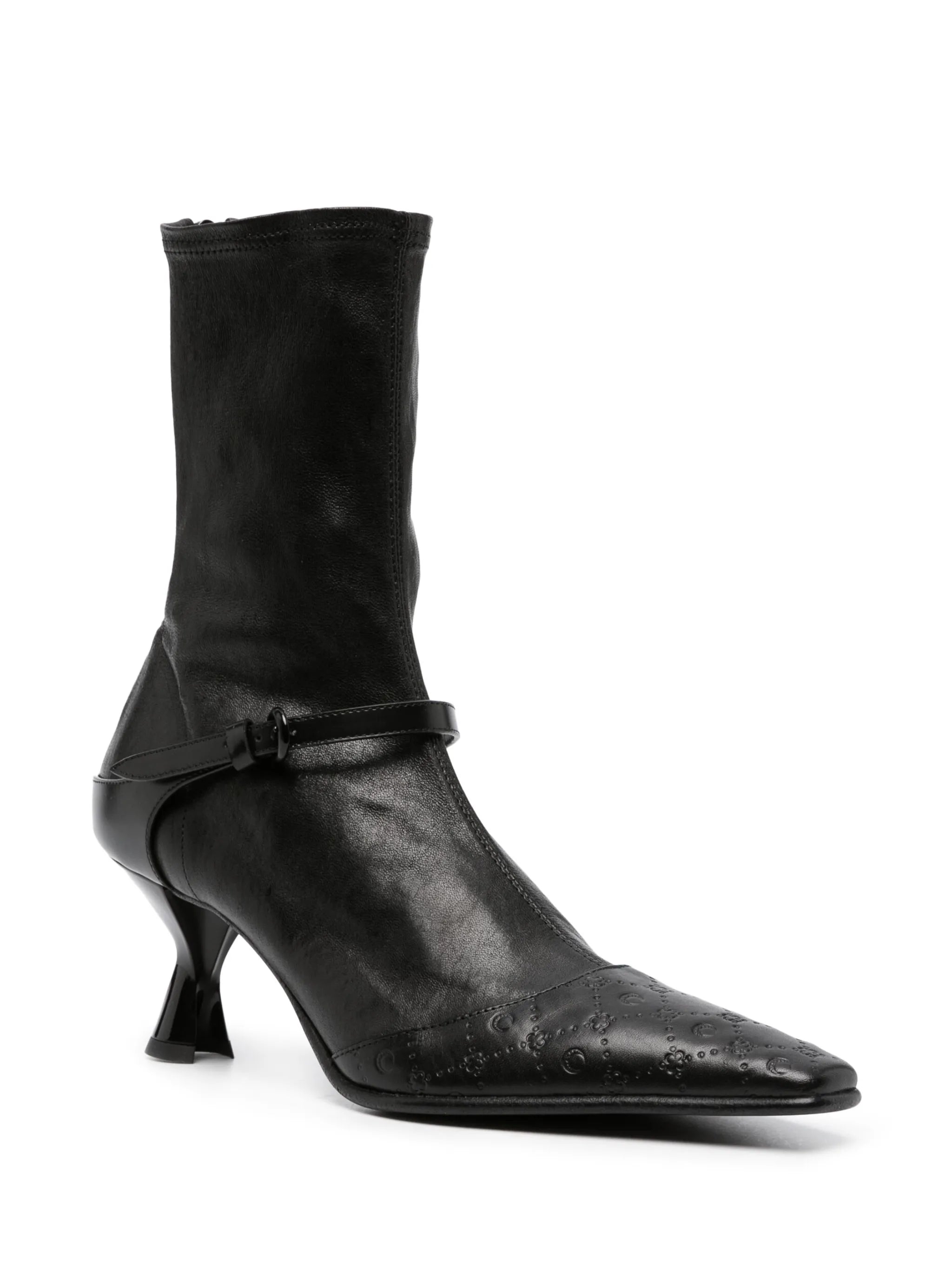 logo-embossed 70mm leather boots
