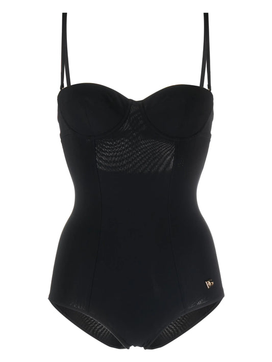 logo-plaque swimsuit