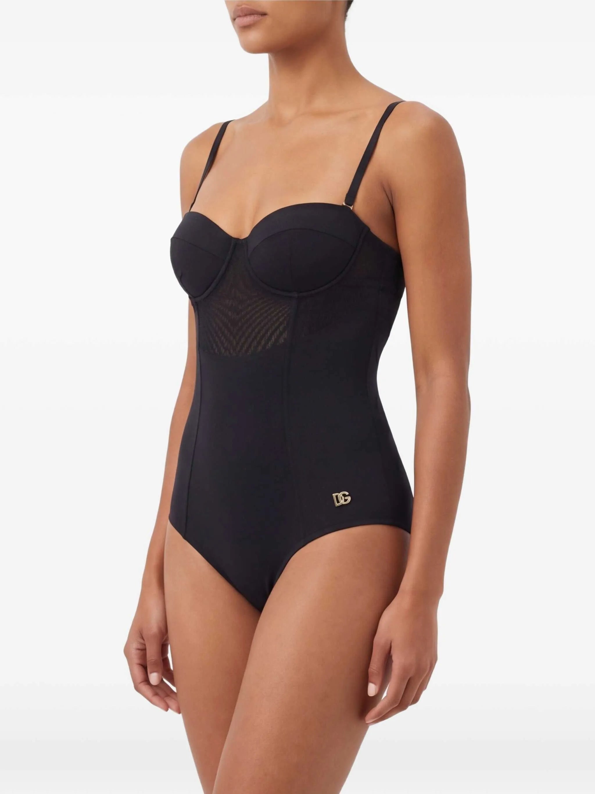 logo-plaque swimsuit