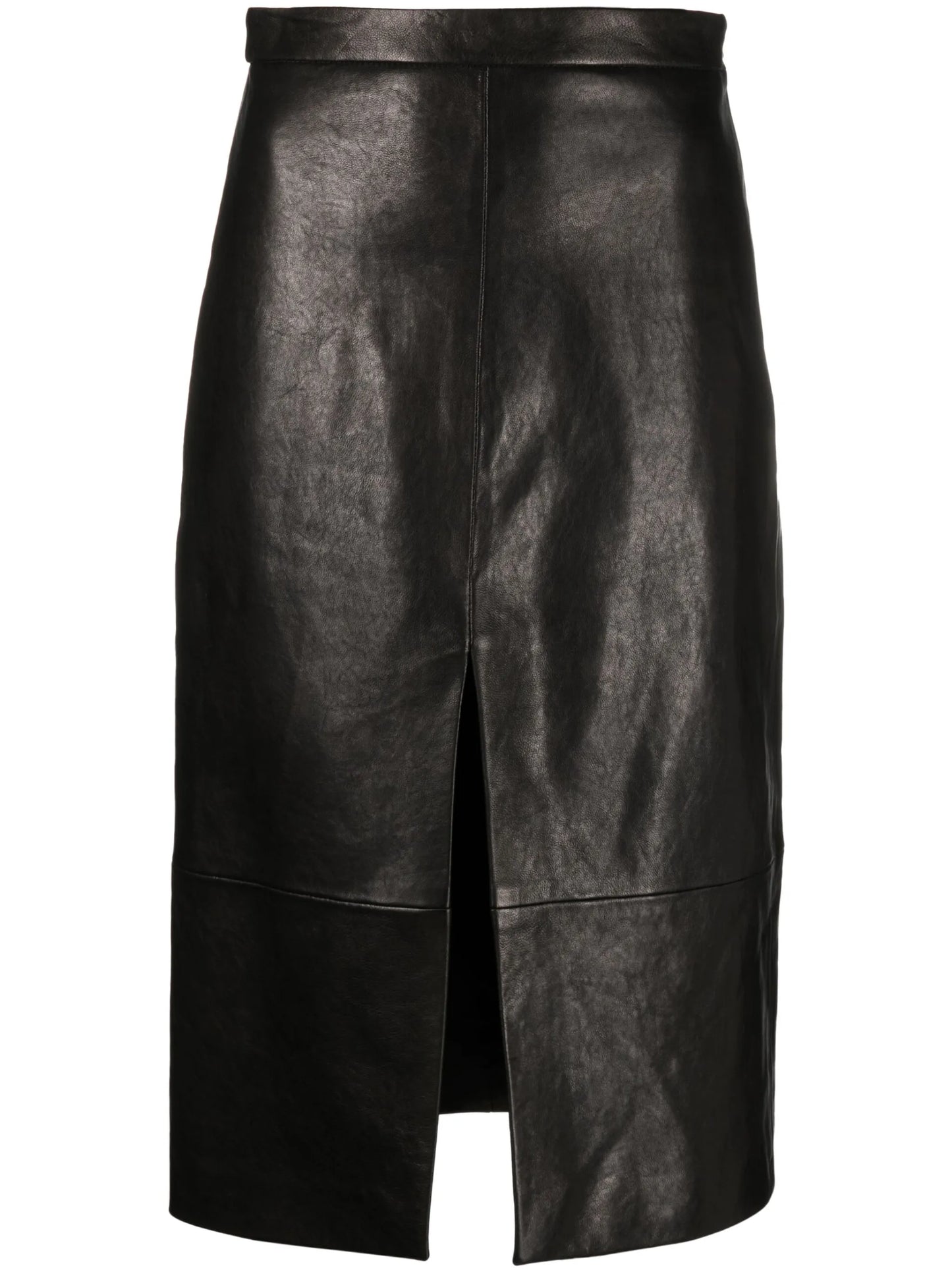 leather midi skirt