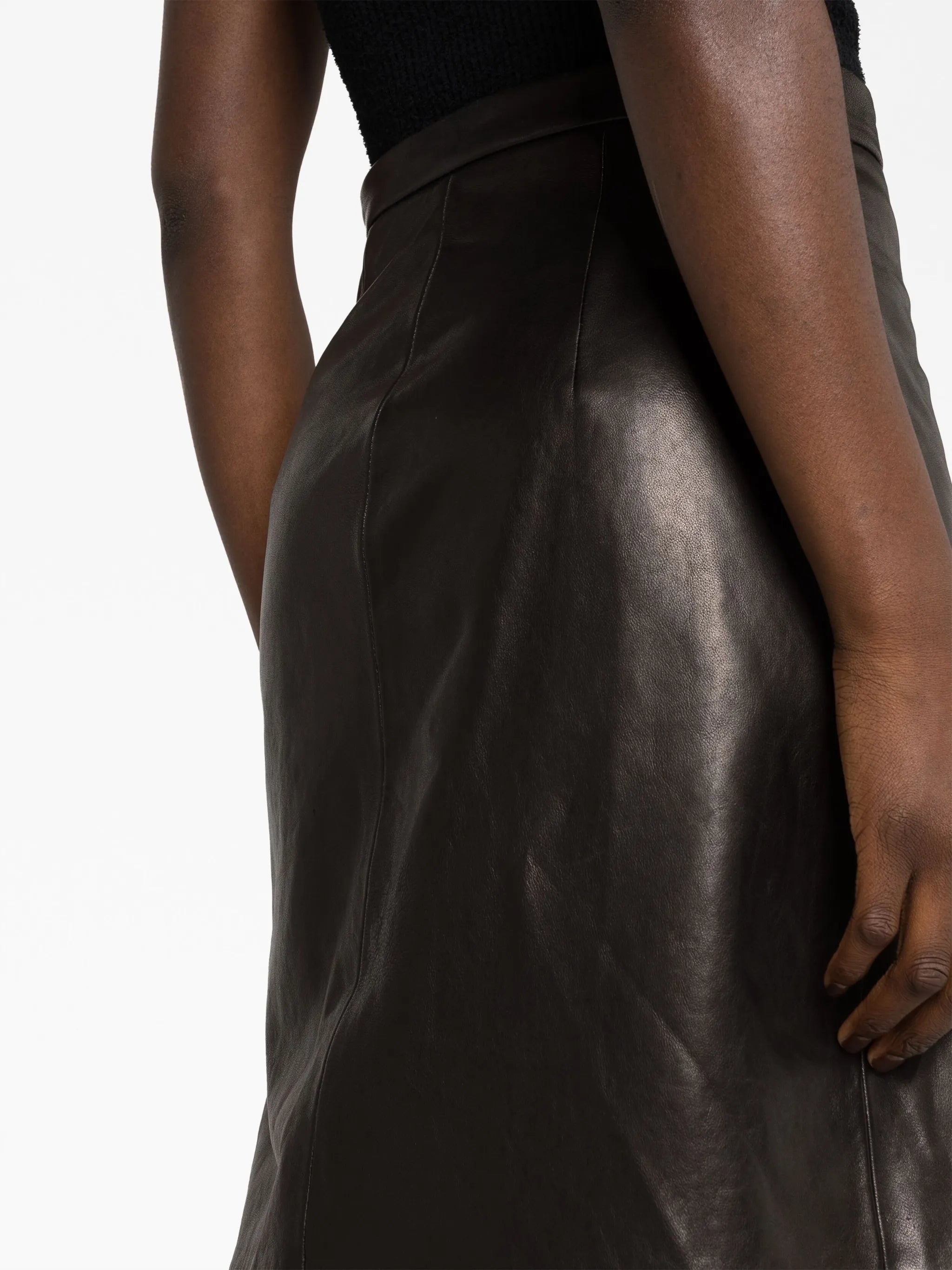 leather midi skirt