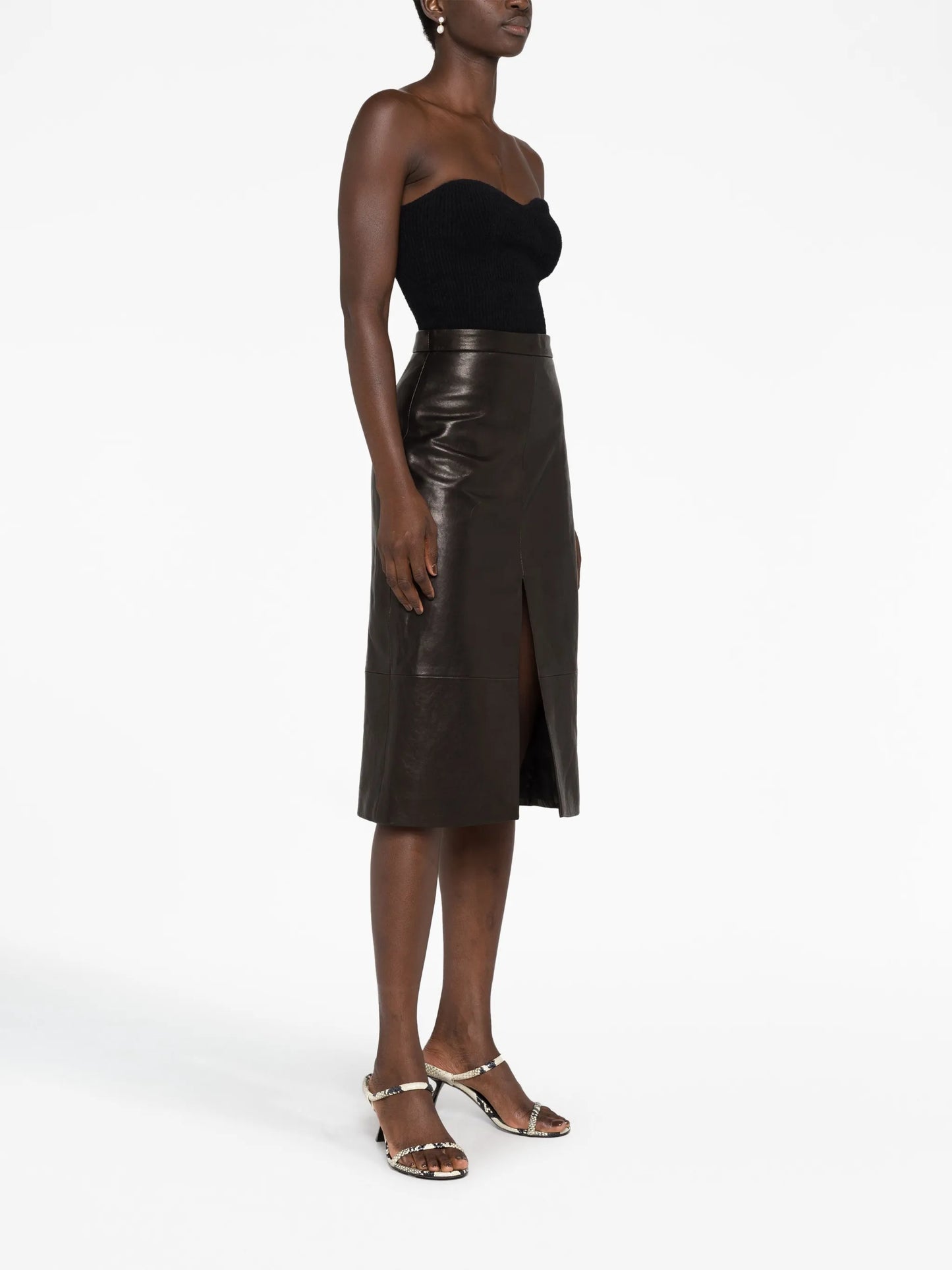 leather midi skirt