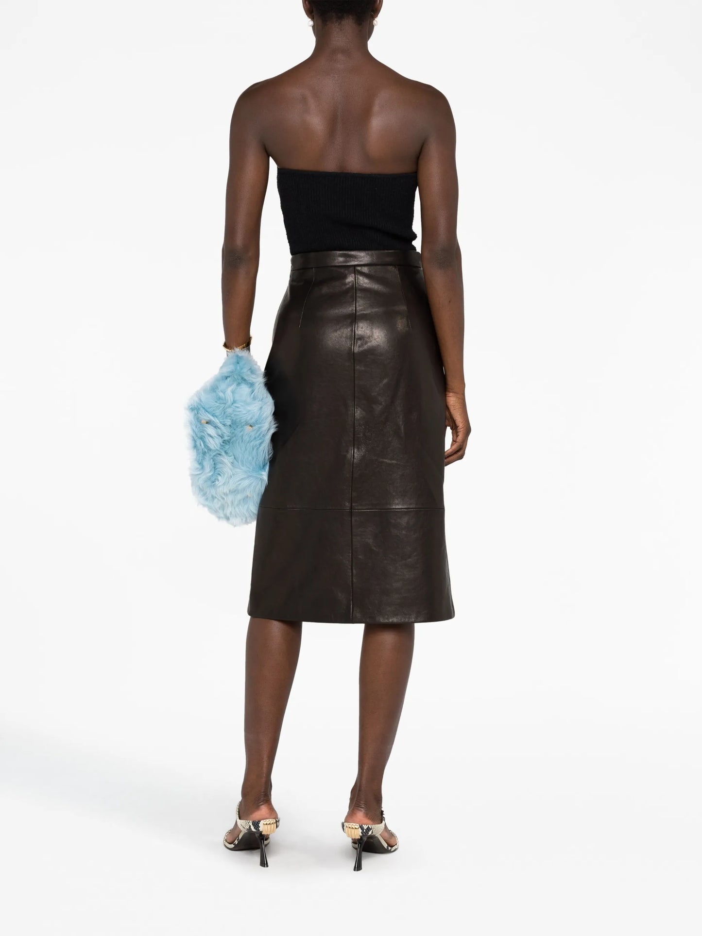 leather midi skirt