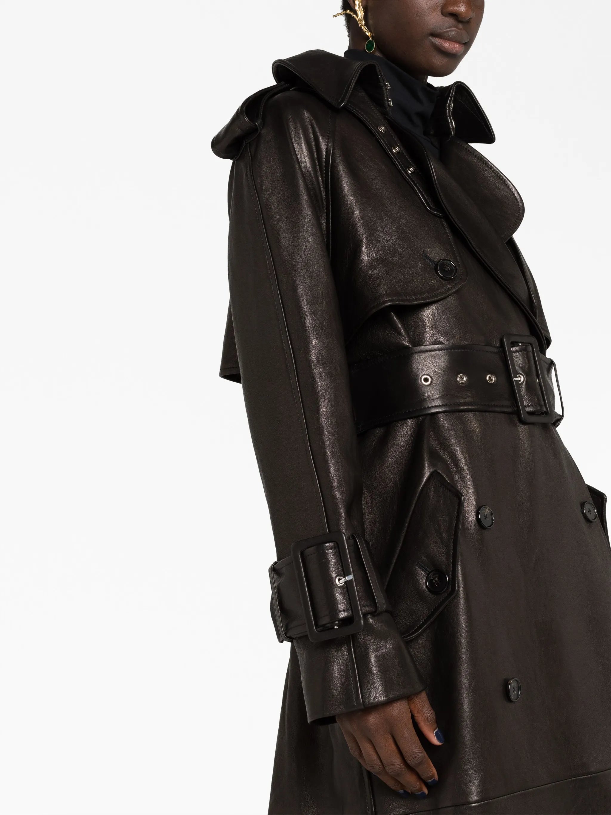The Rennie leather trench coat