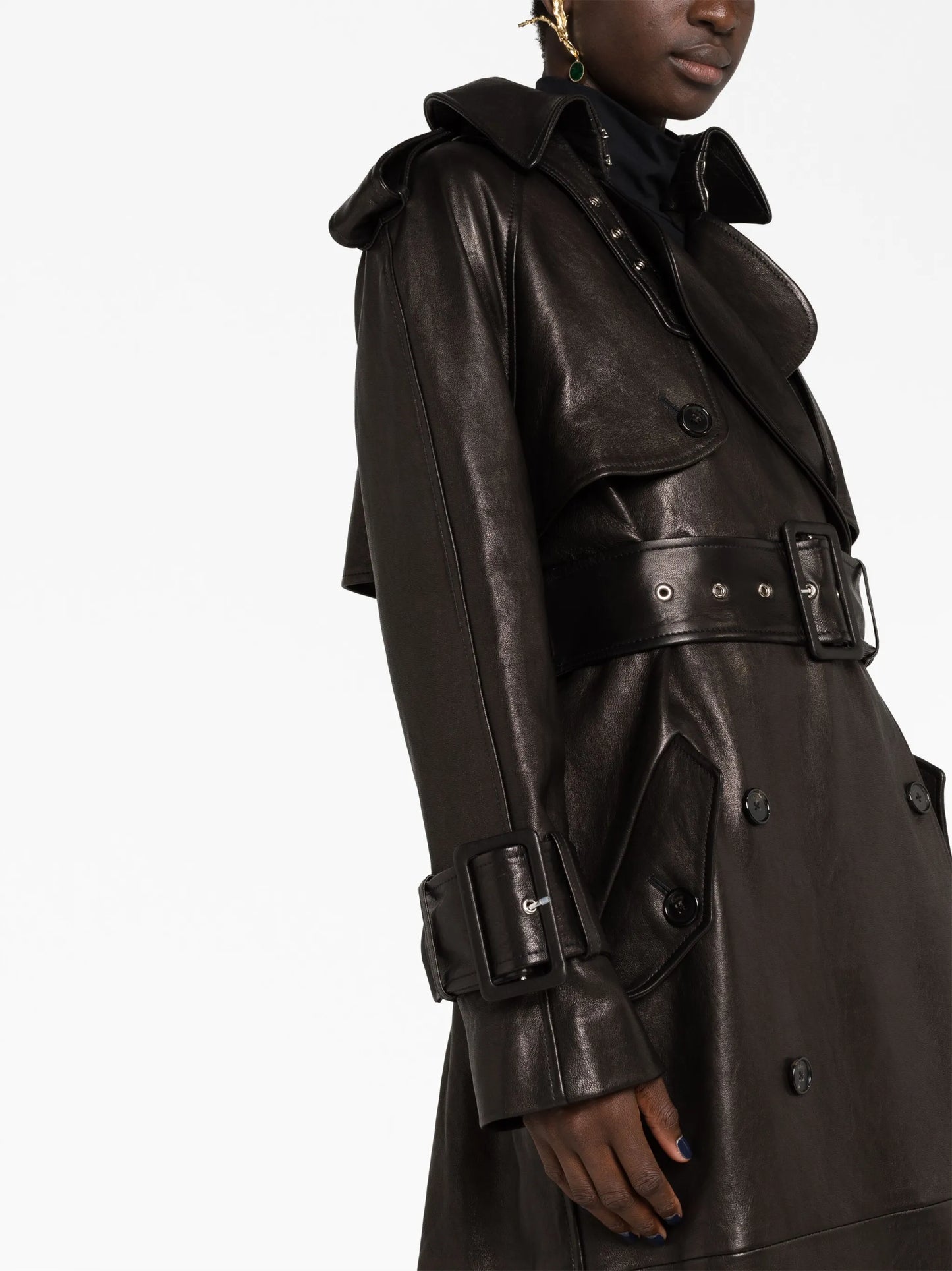 The Rennie leather trench coat