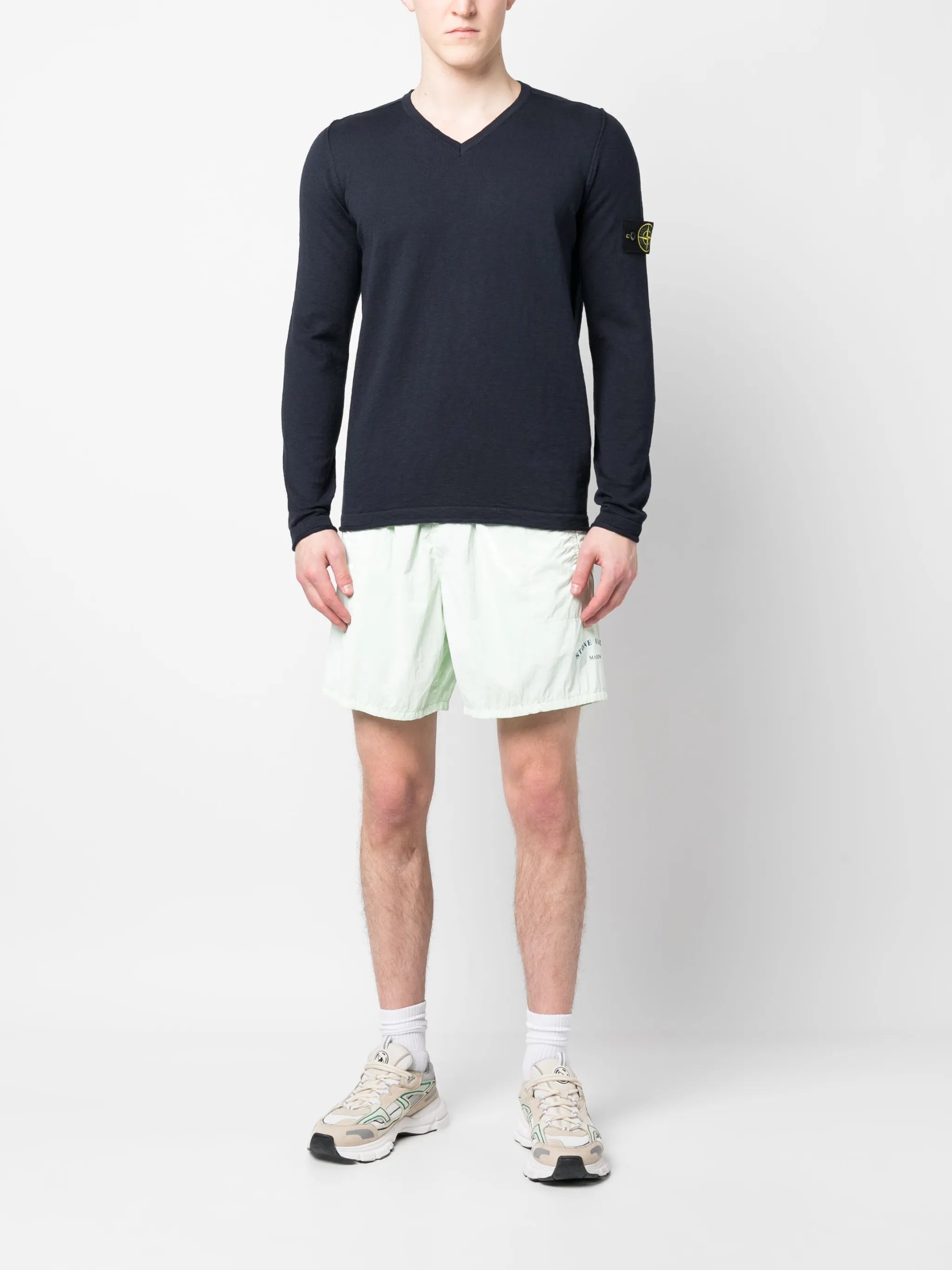 logo-print track shorts