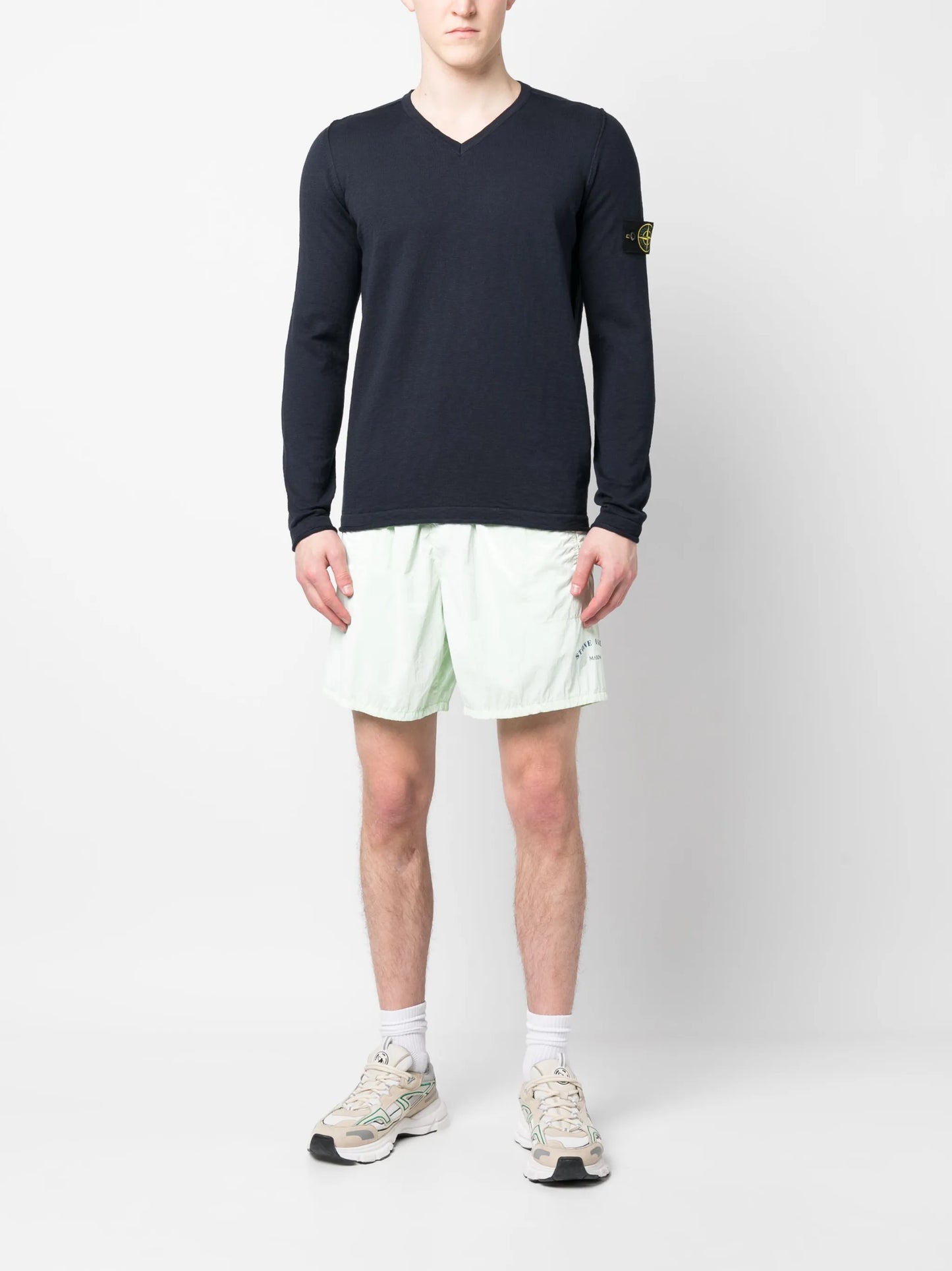 logo-print track shorts