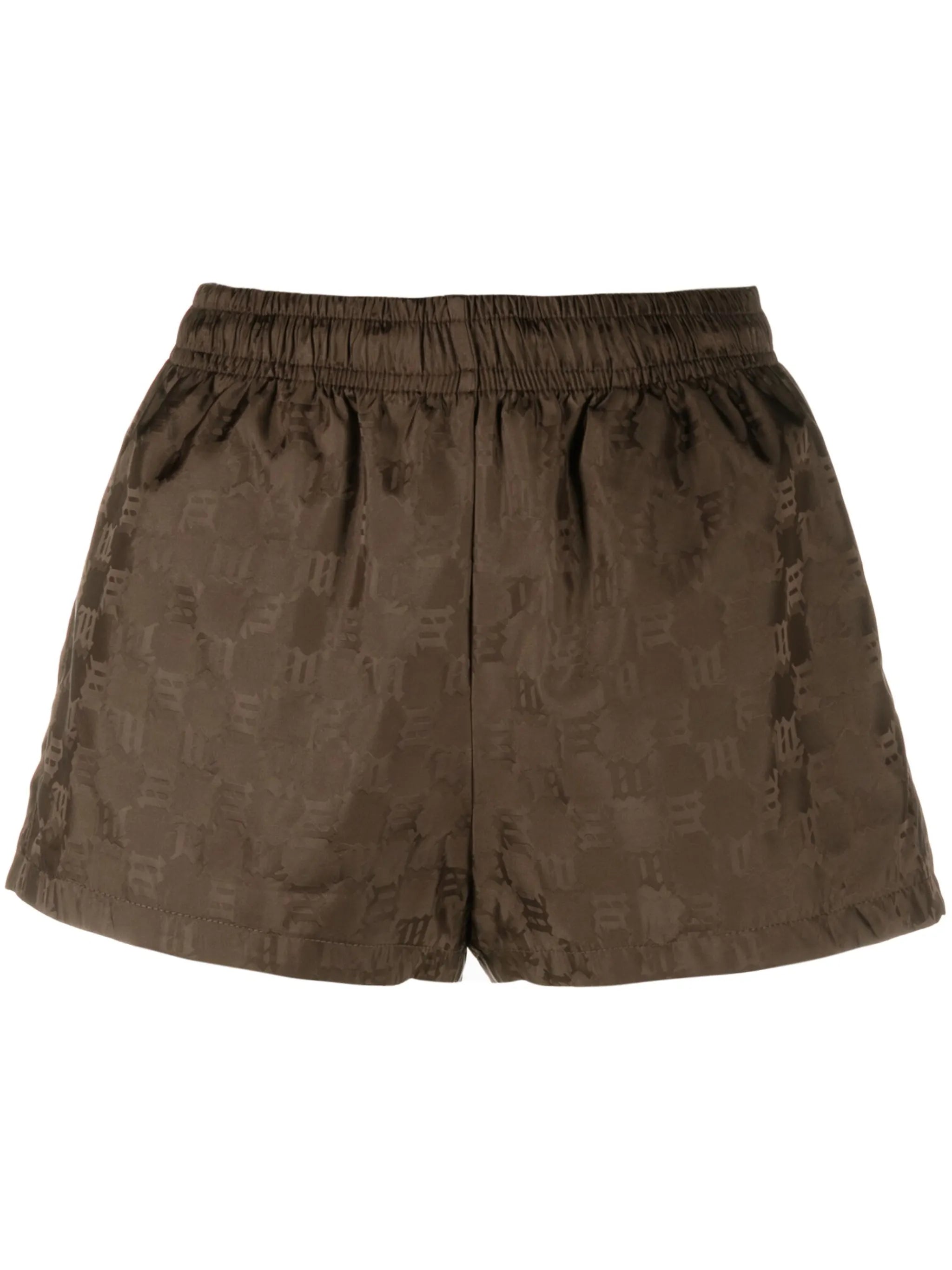 logo-pattern satin shorts