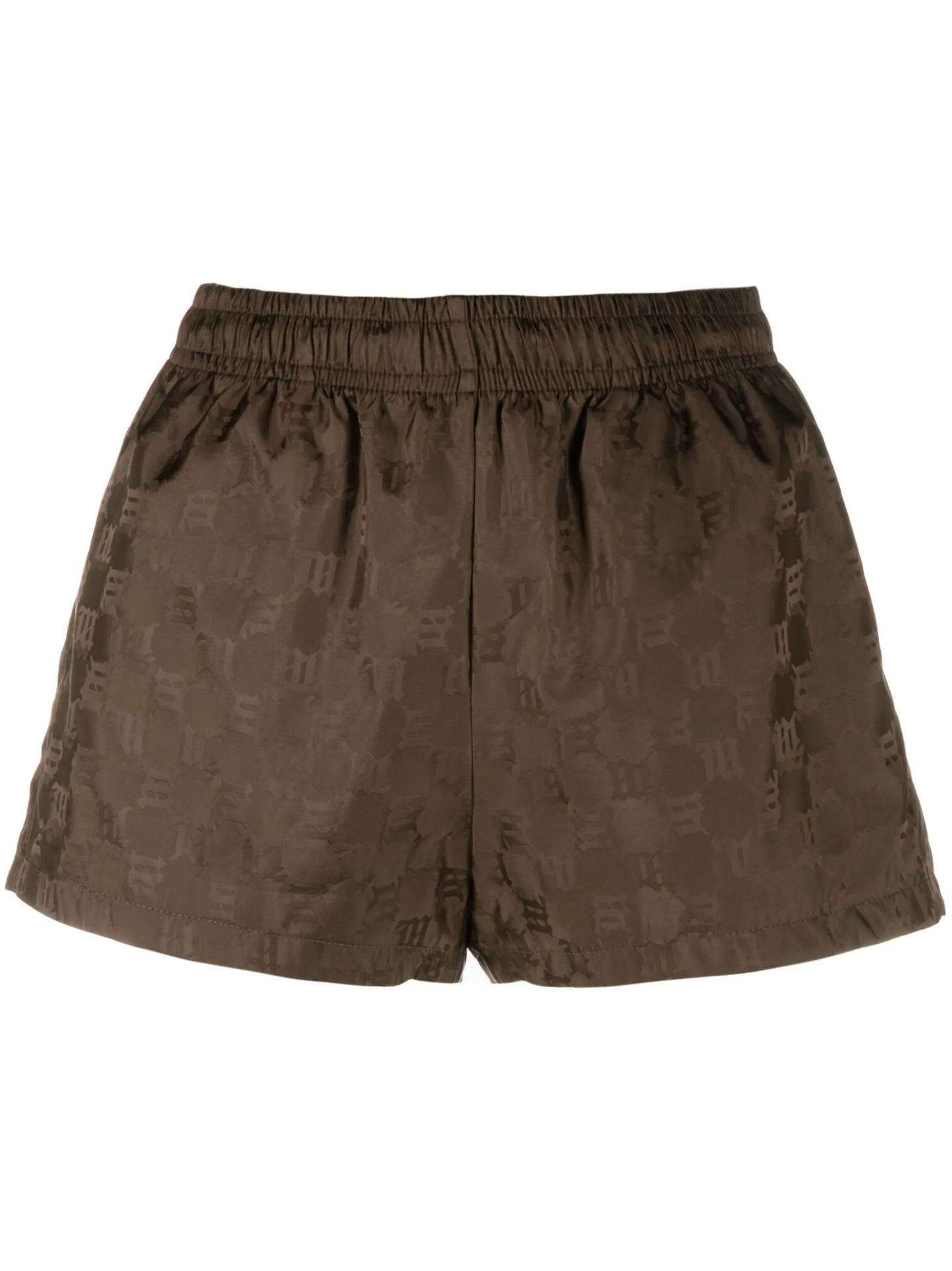 logo-pattern satin shorts