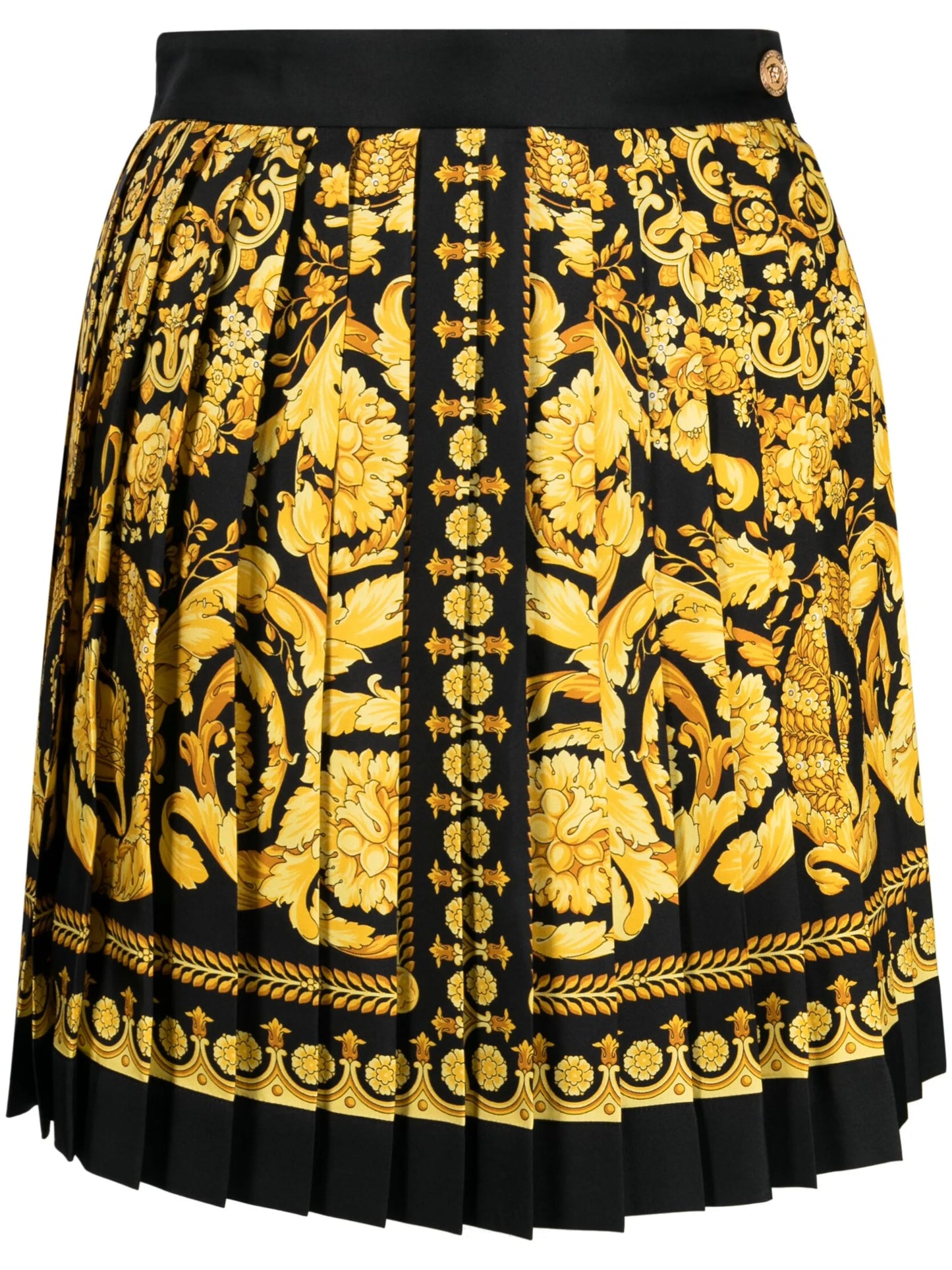 Barocco-print pleated skirt