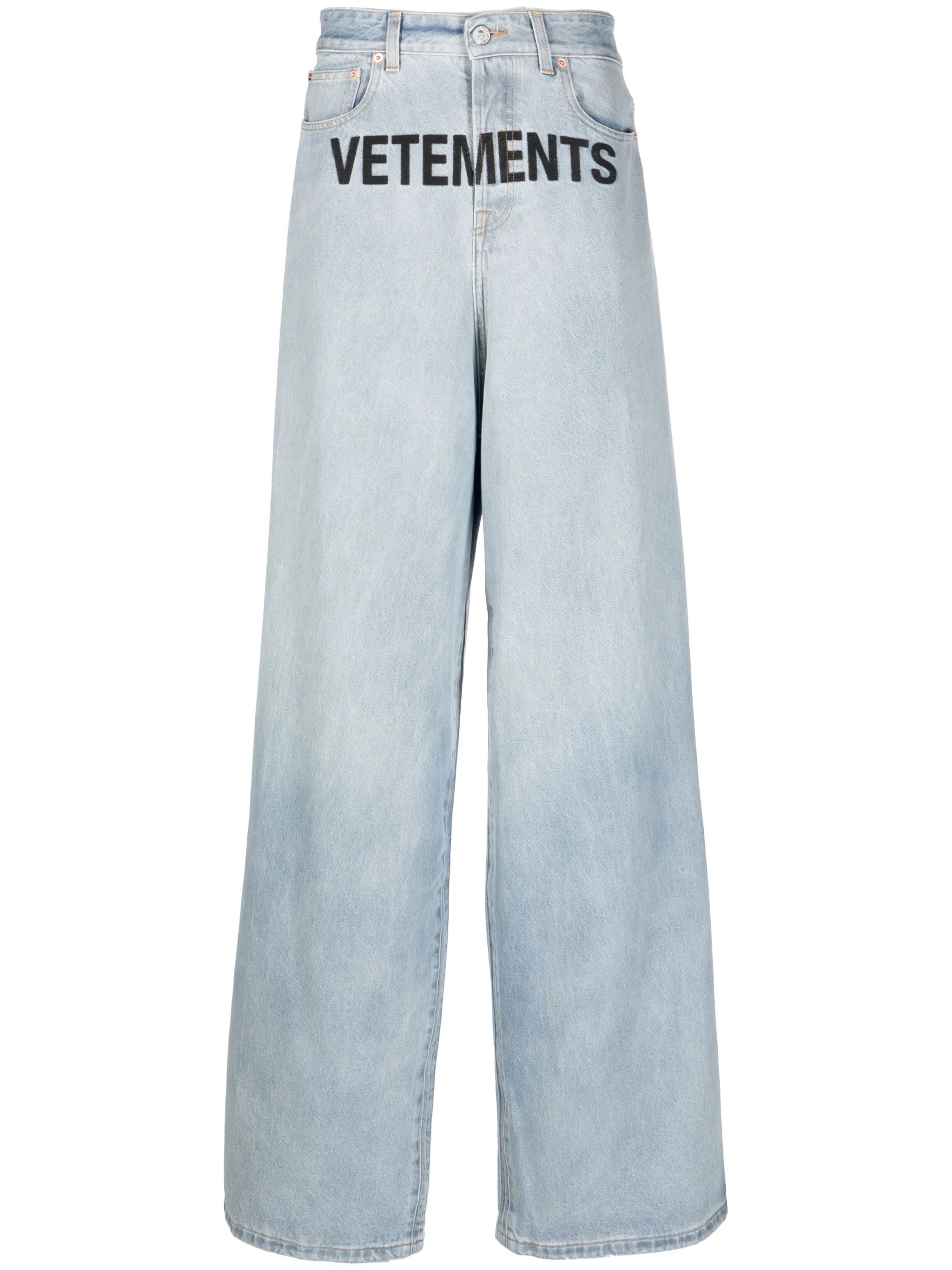 logo-print baggy jeans