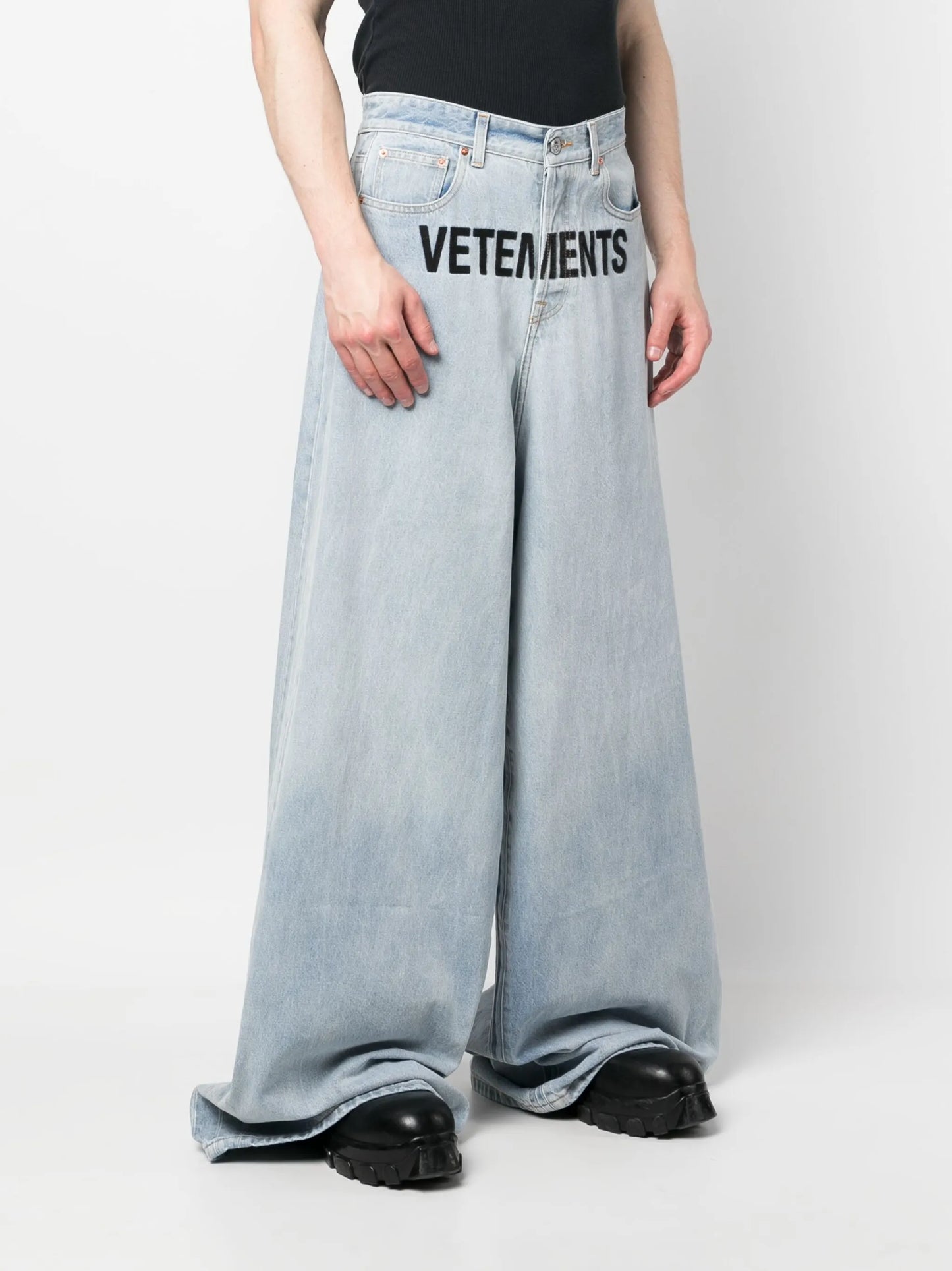 logo-print baggy jeans