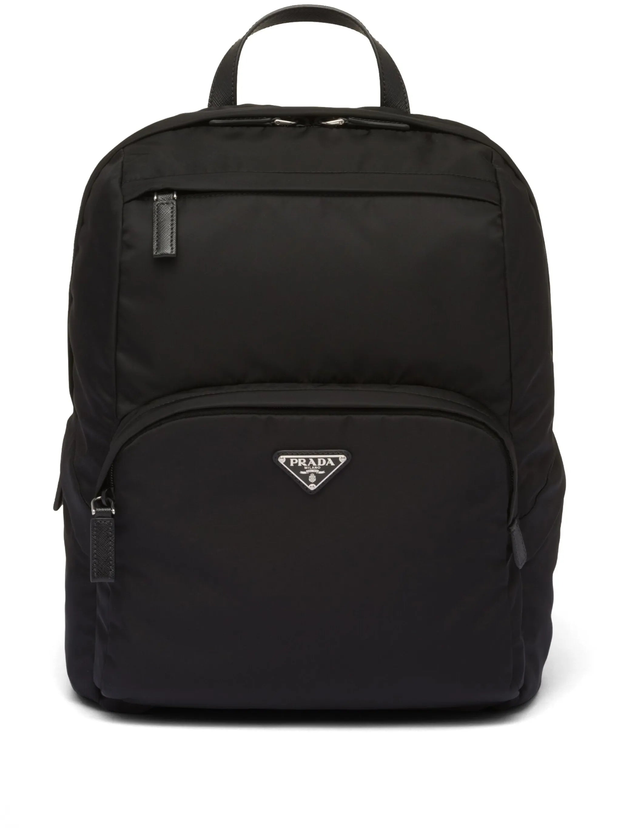 Re-nylon and Saffiano leather backpack