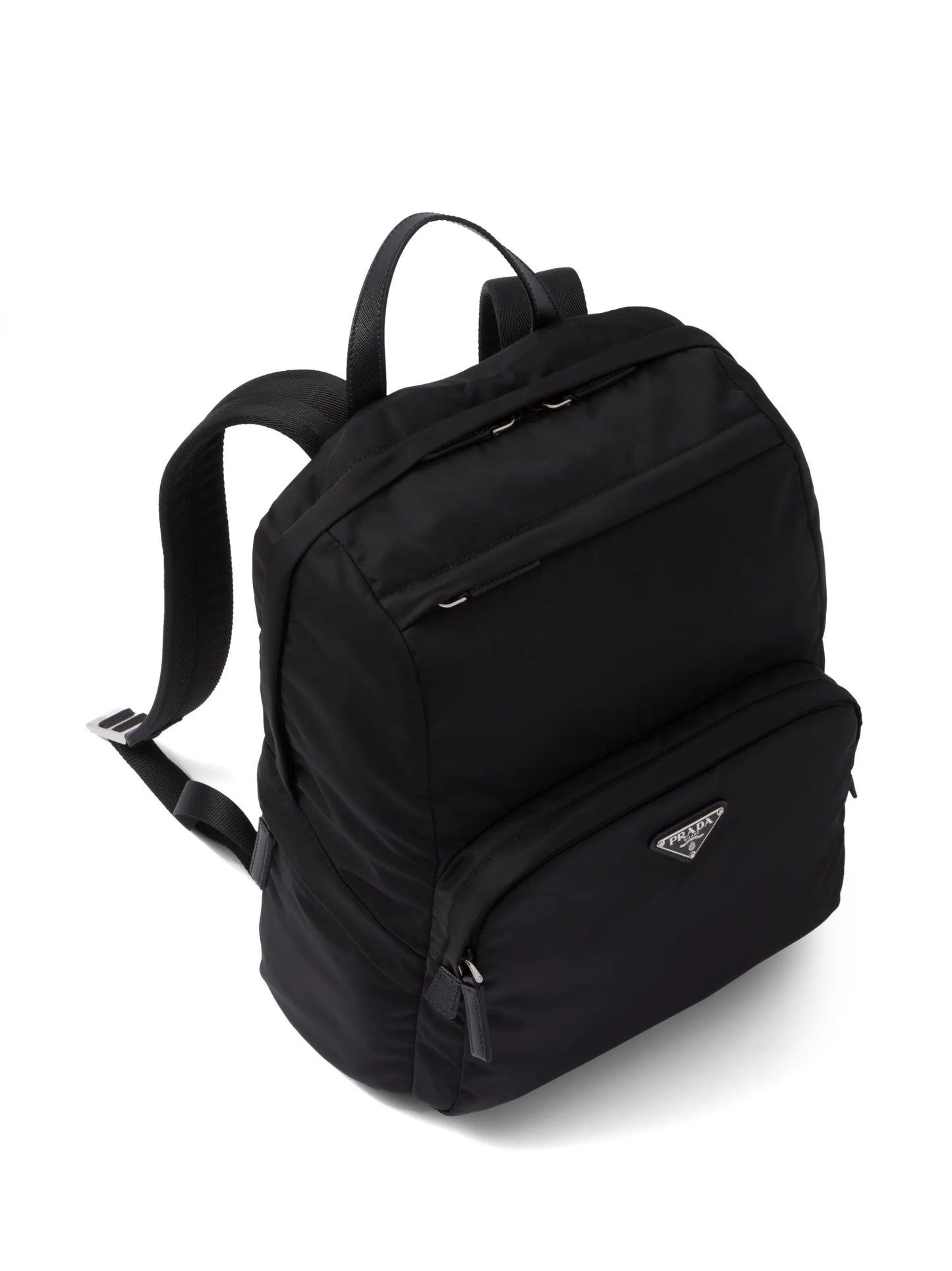 Re-nylon and Saffiano leather backpack