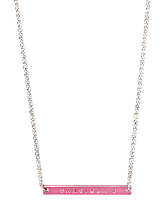bar logo-engraved necklace
