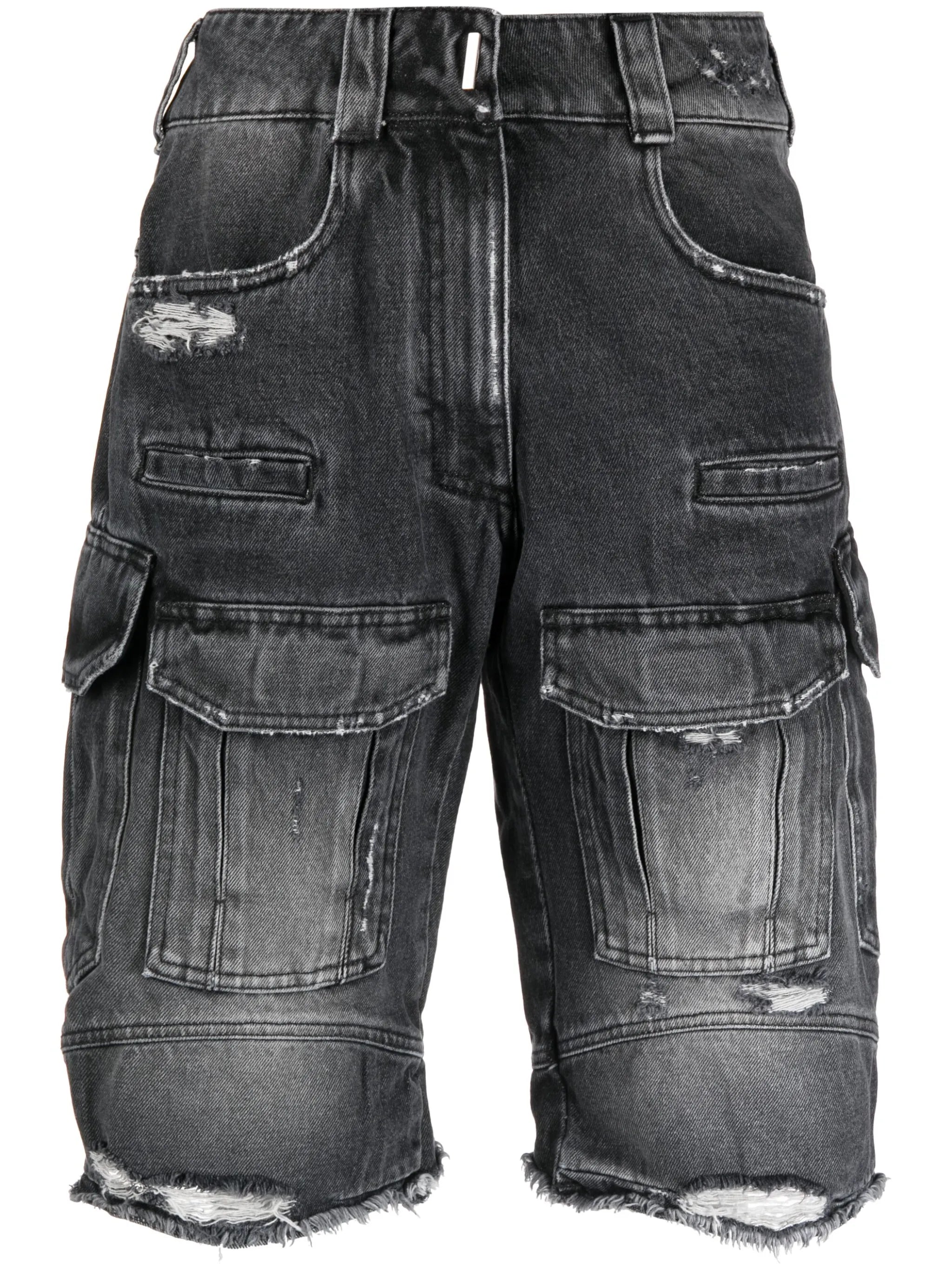 multi-pocket denim shorts