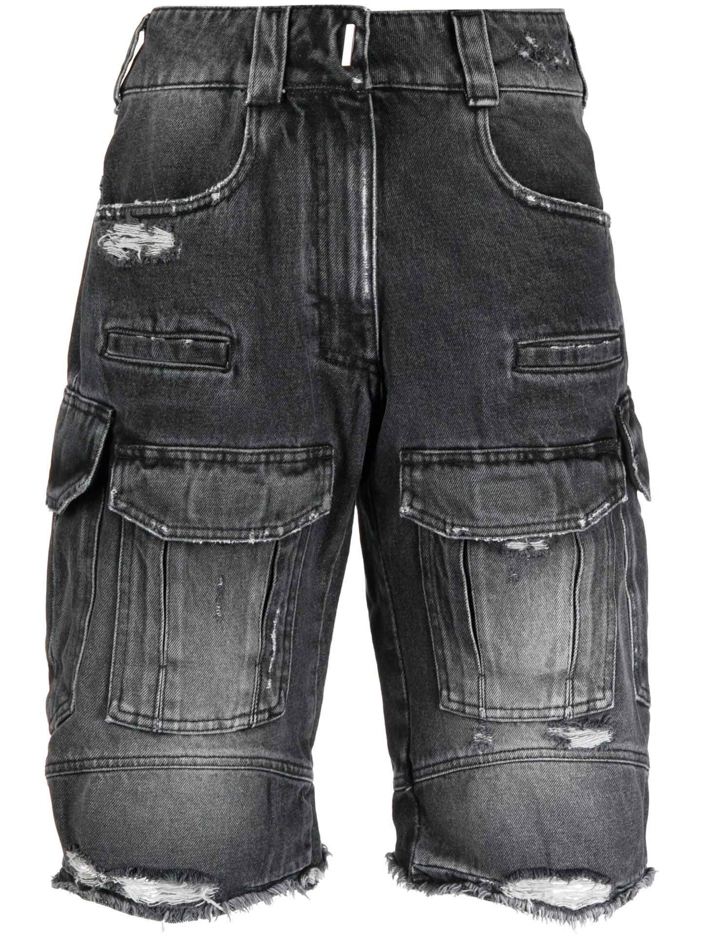 multi-pocket denim shorts