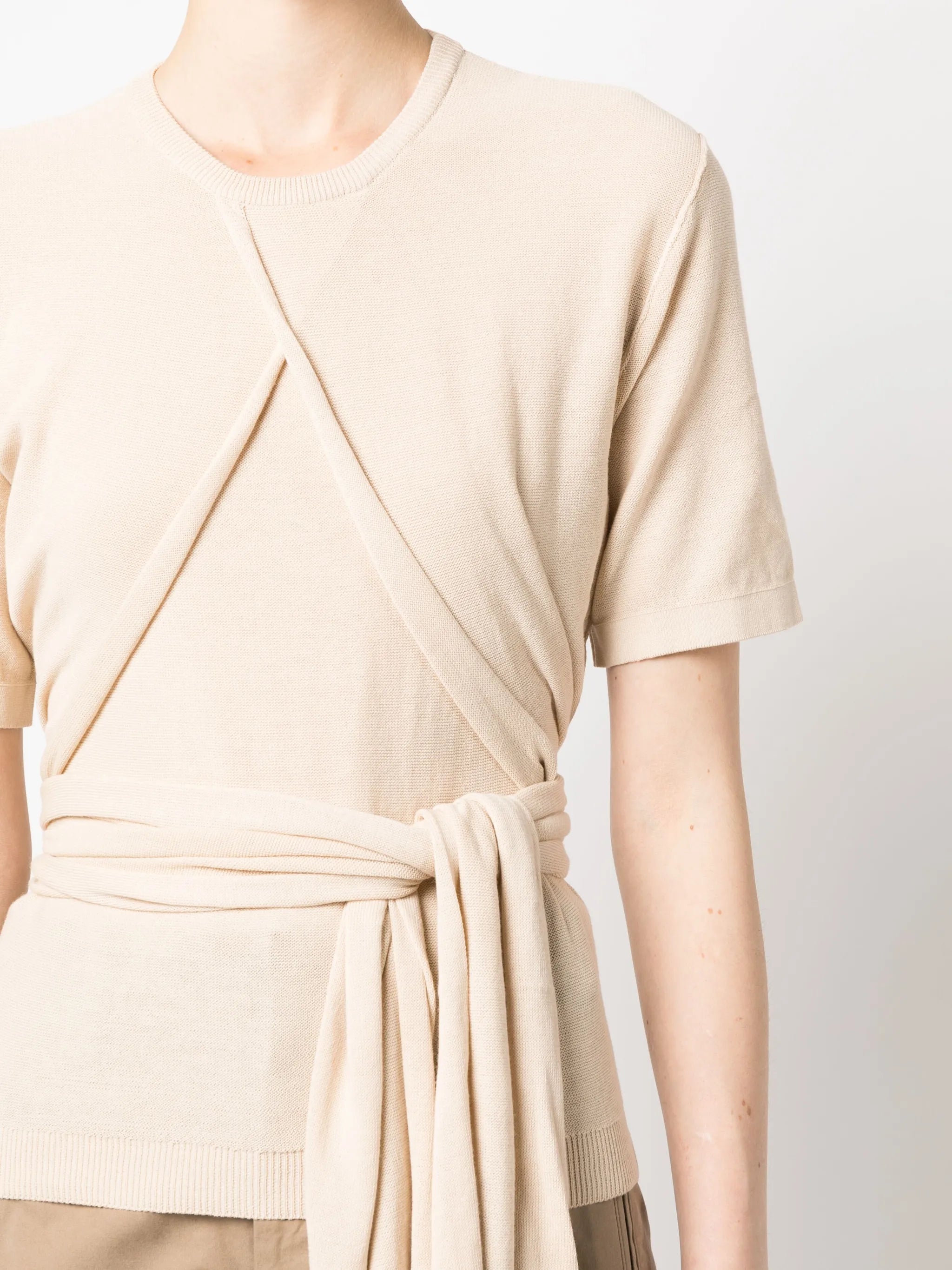 tie-waist knit top
