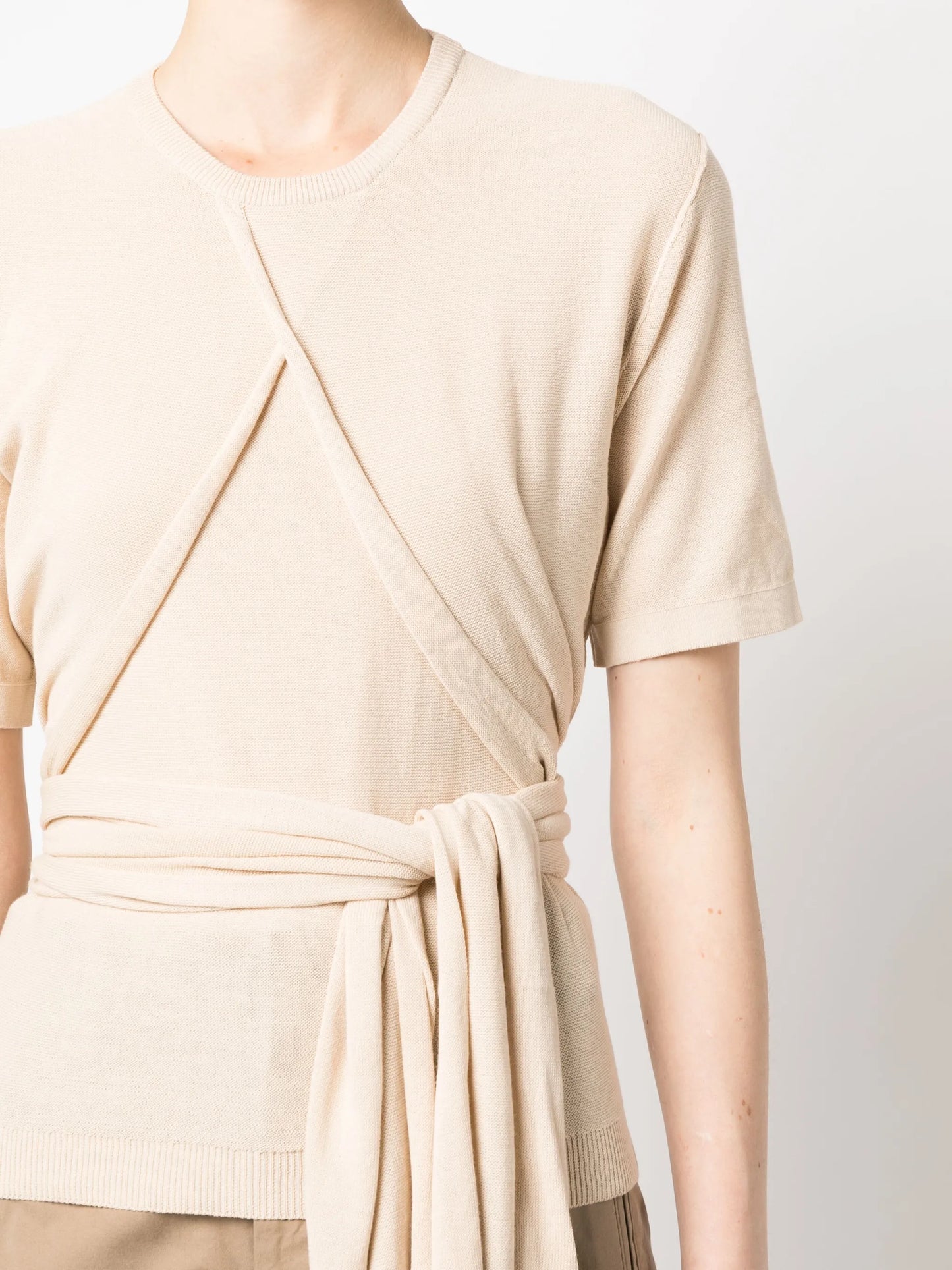 tie-waist knit top