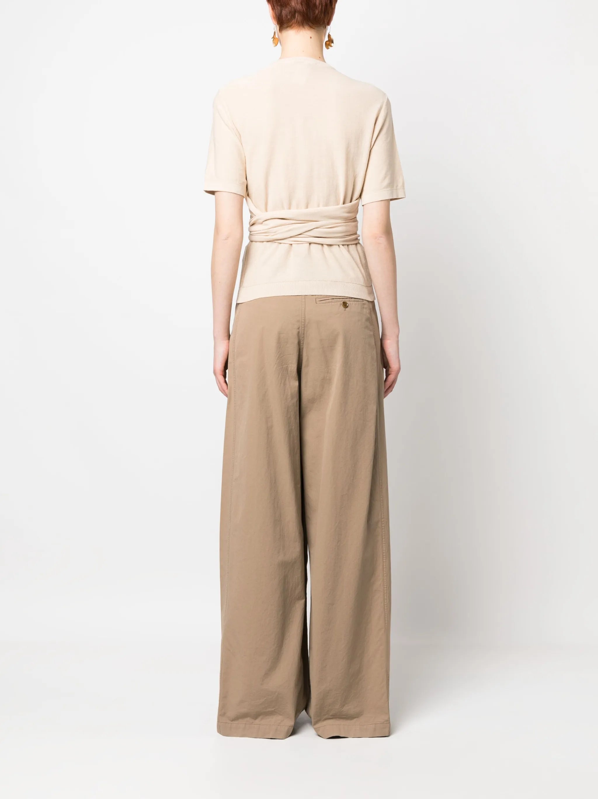 tie-waist knit top