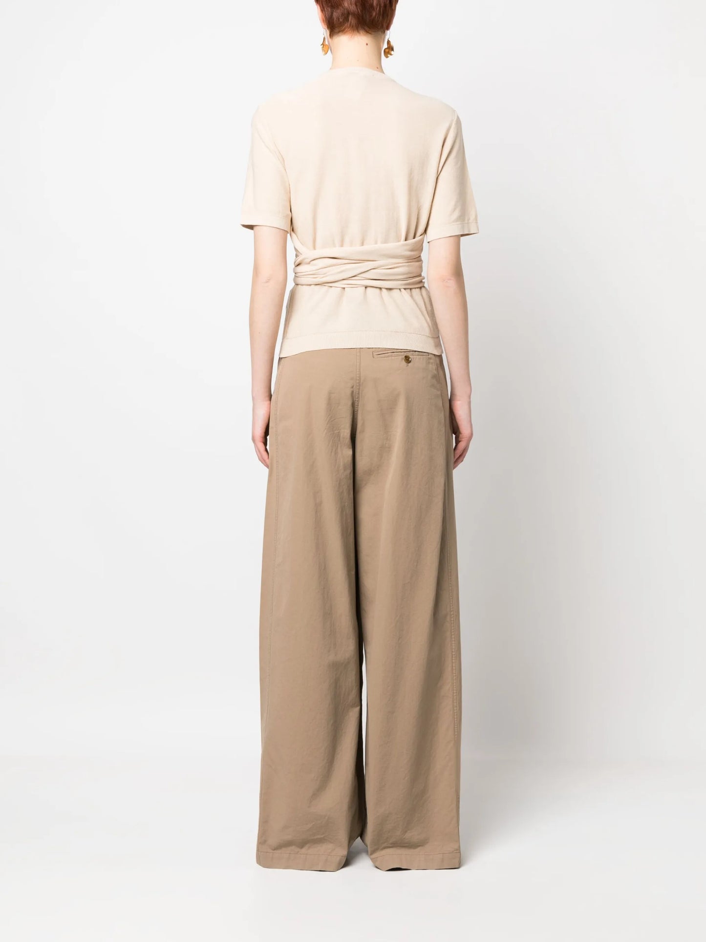 tie-waist knit top