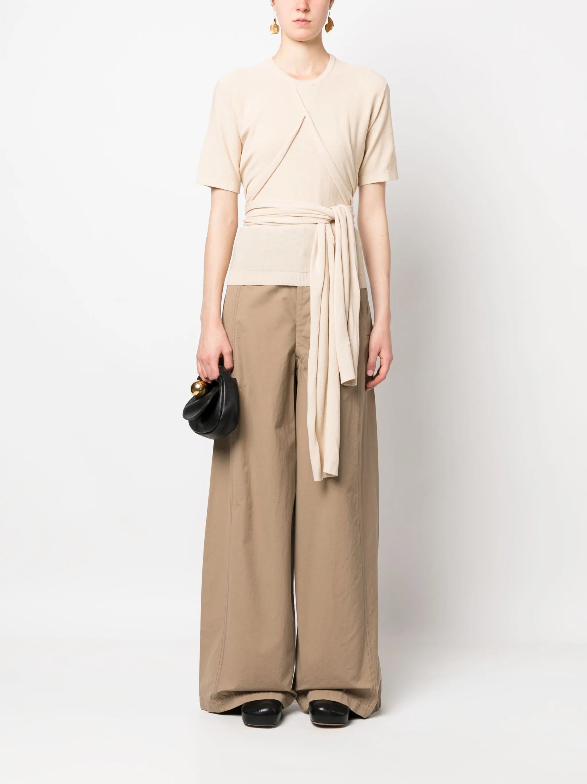 tie-waist knit top