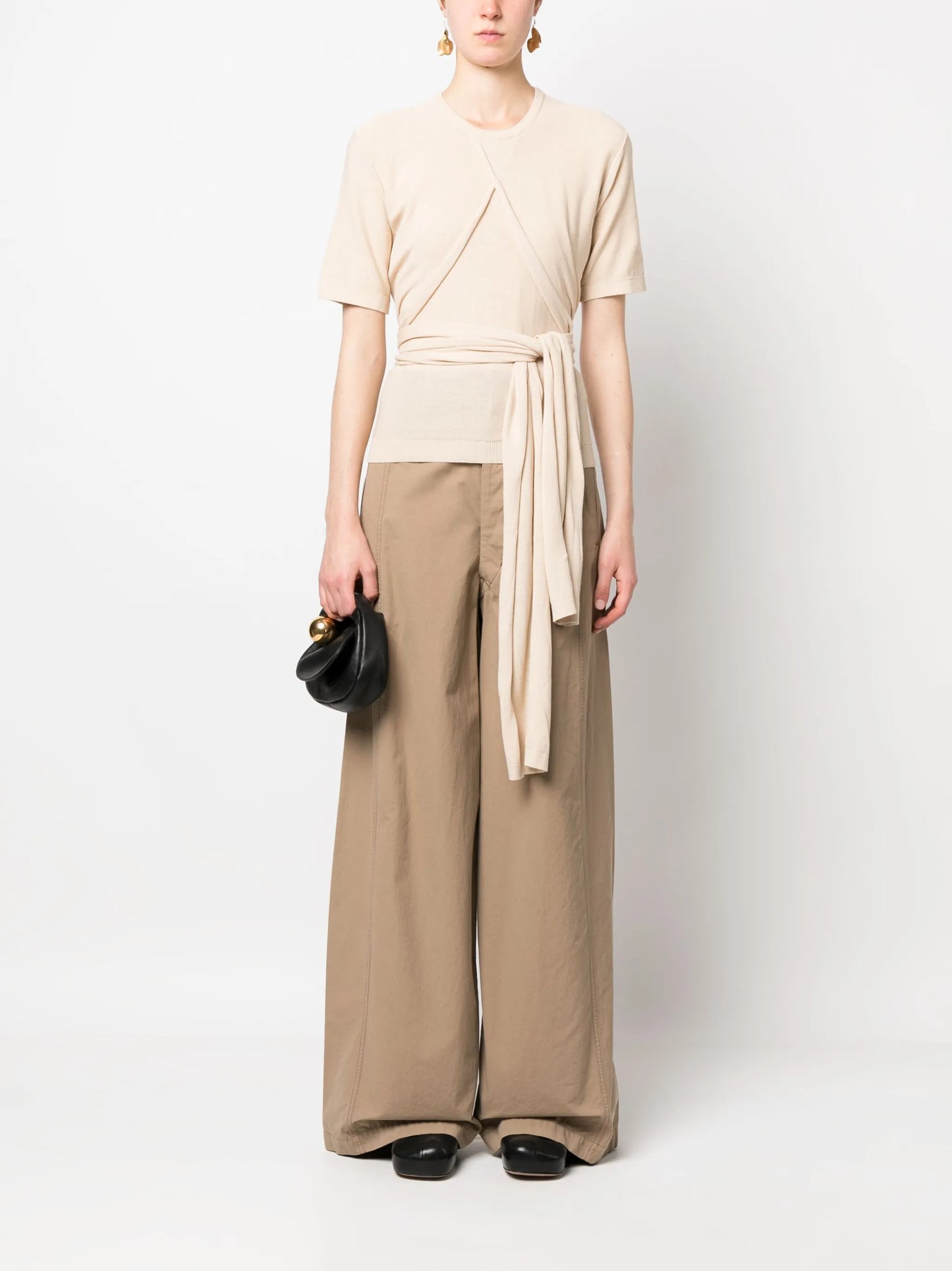 tie-waist knit top