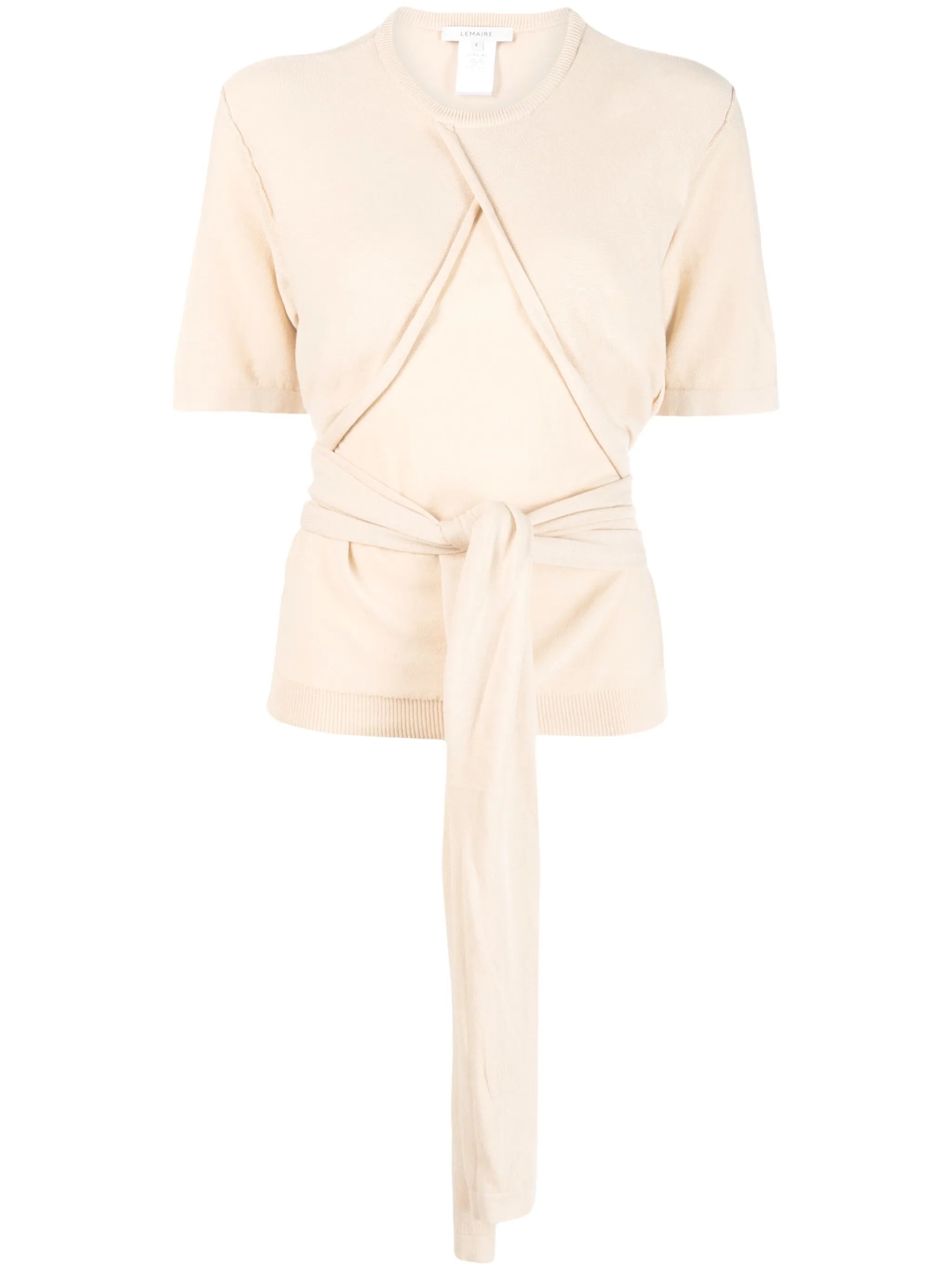 tie-waist knit top