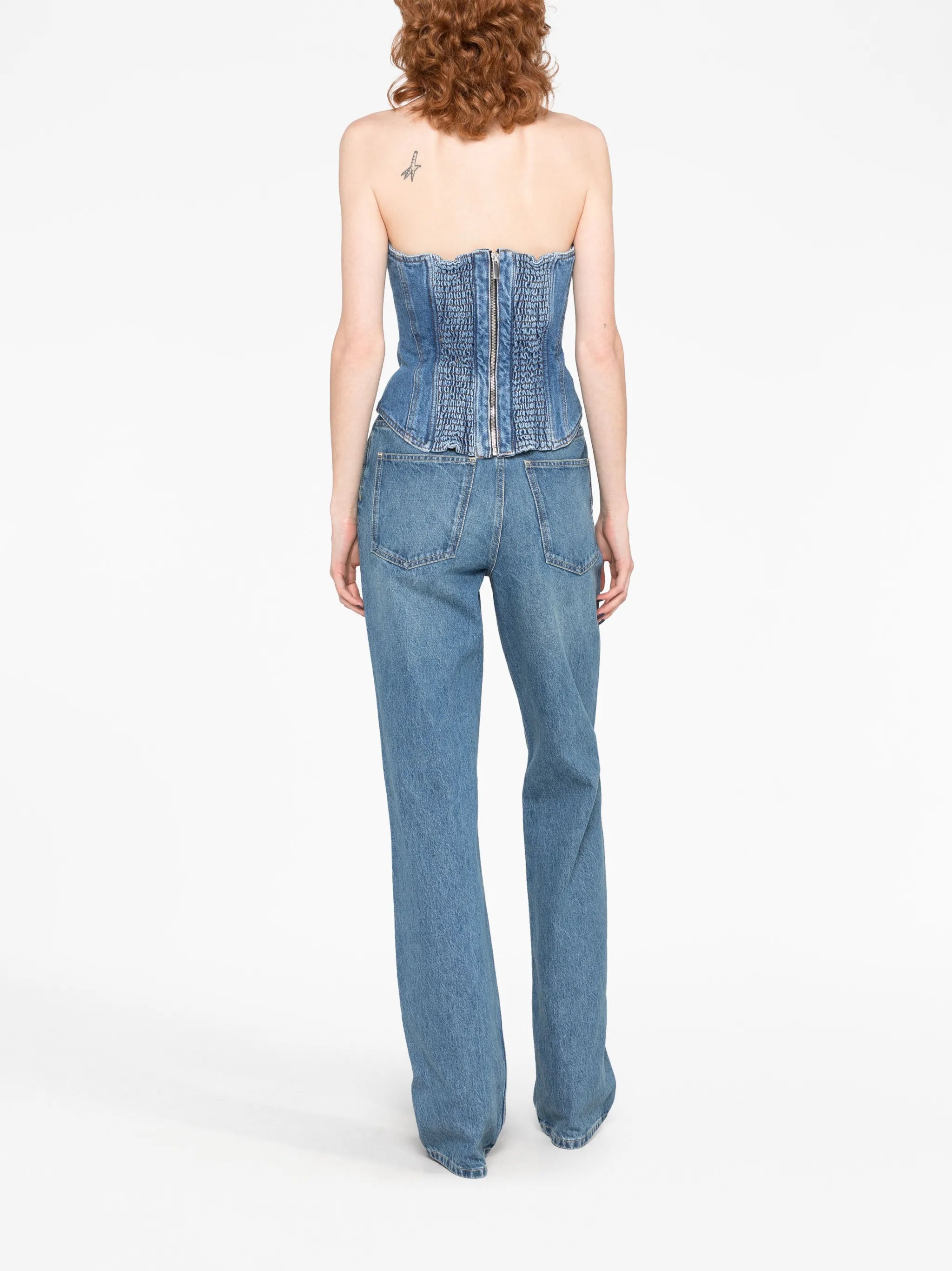 strapless denim corset top