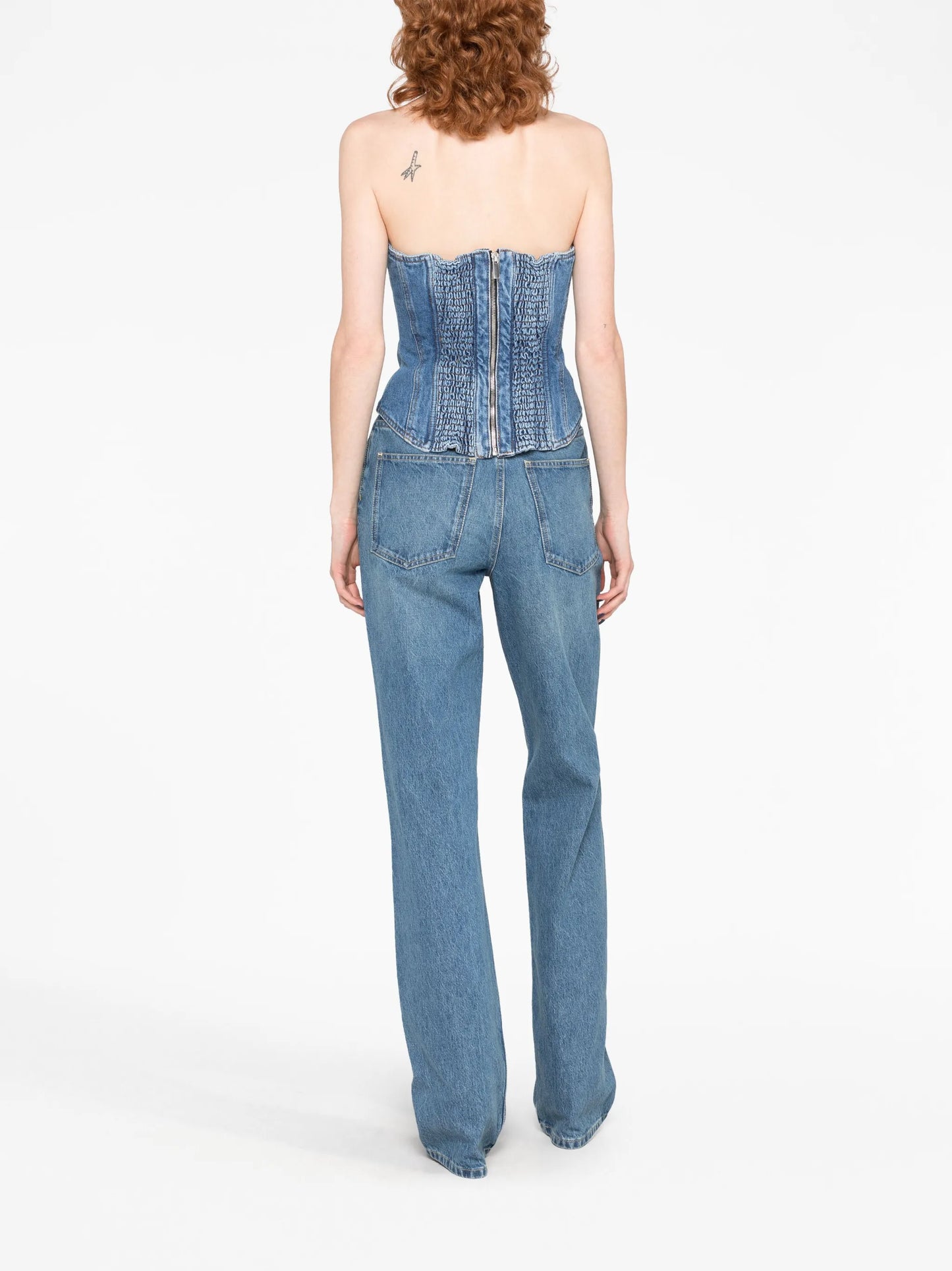 strapless denim corset top