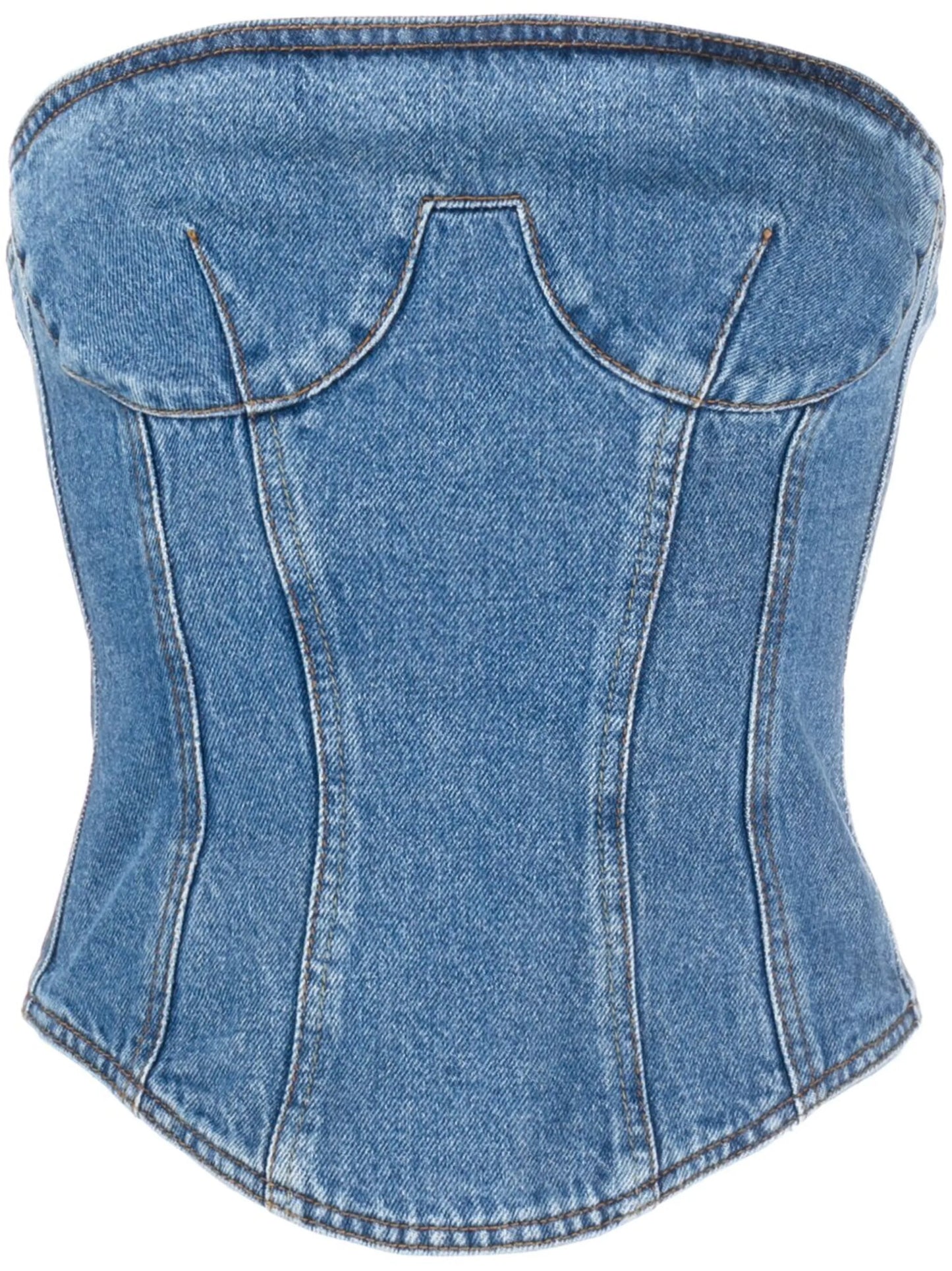 strapless denim corset top