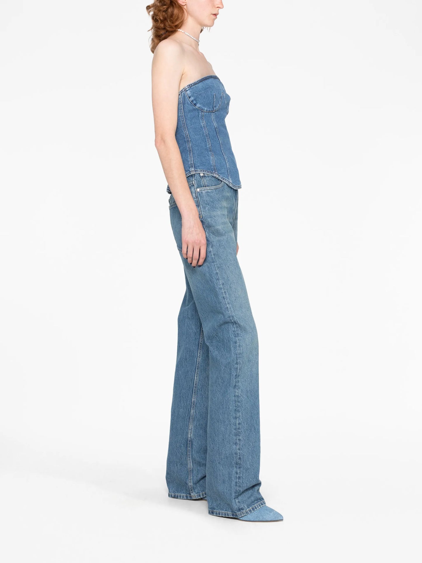 strapless denim corset top