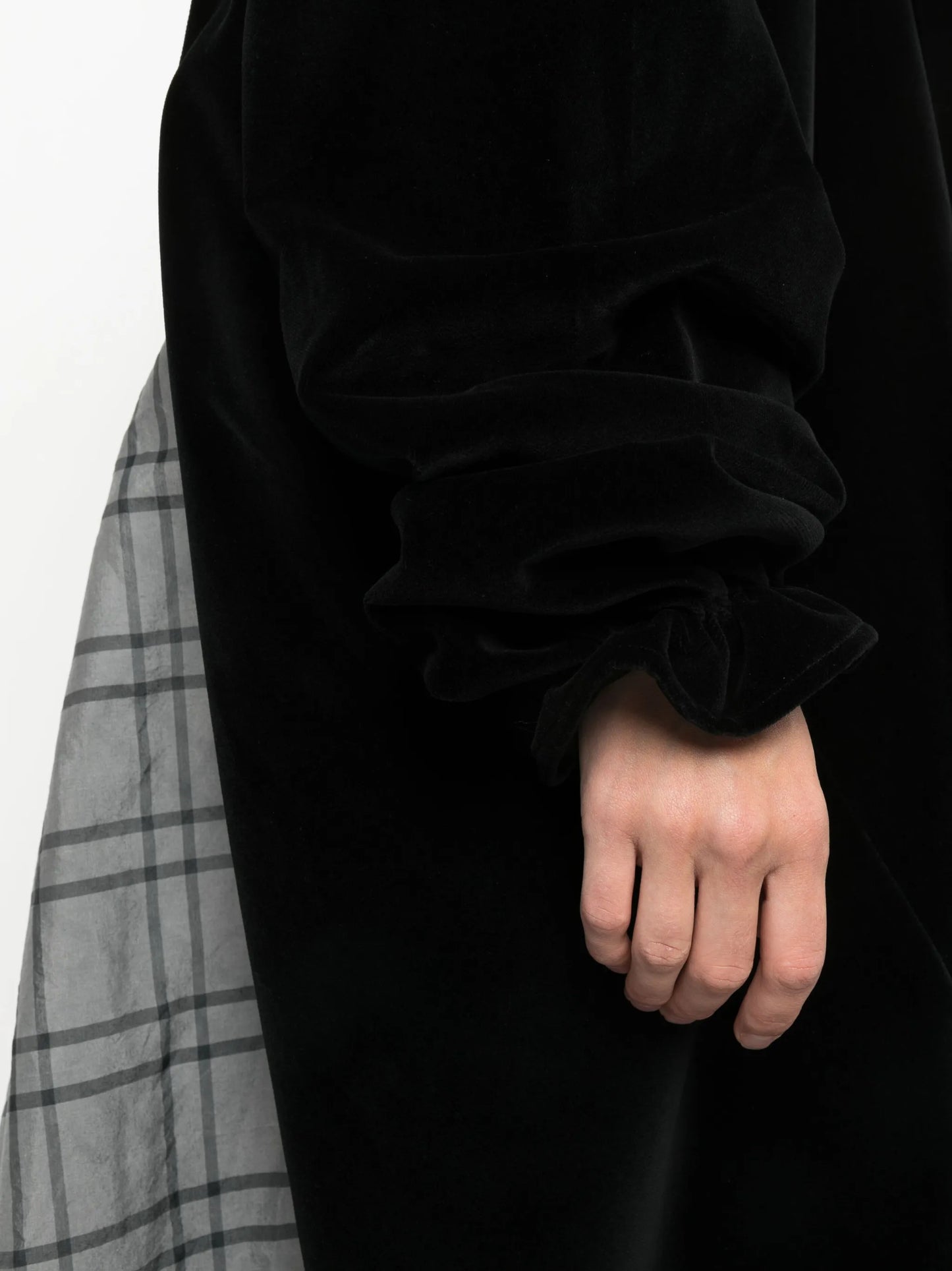 Spliced checked midi dress