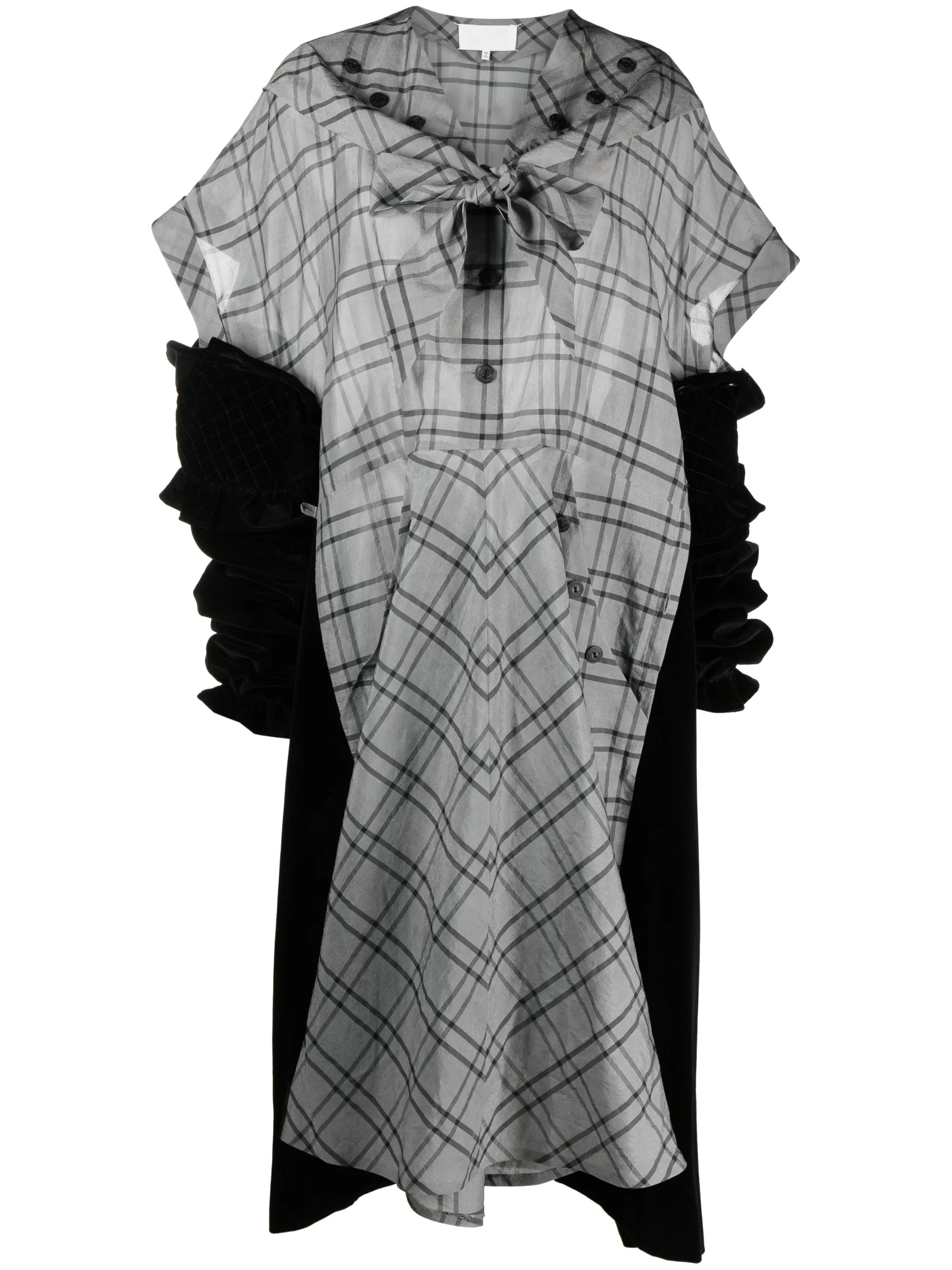 Spliced checked midi dress