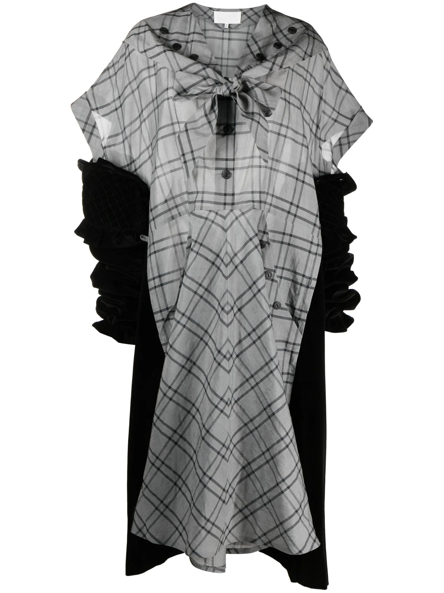 Spliced checked midi dress