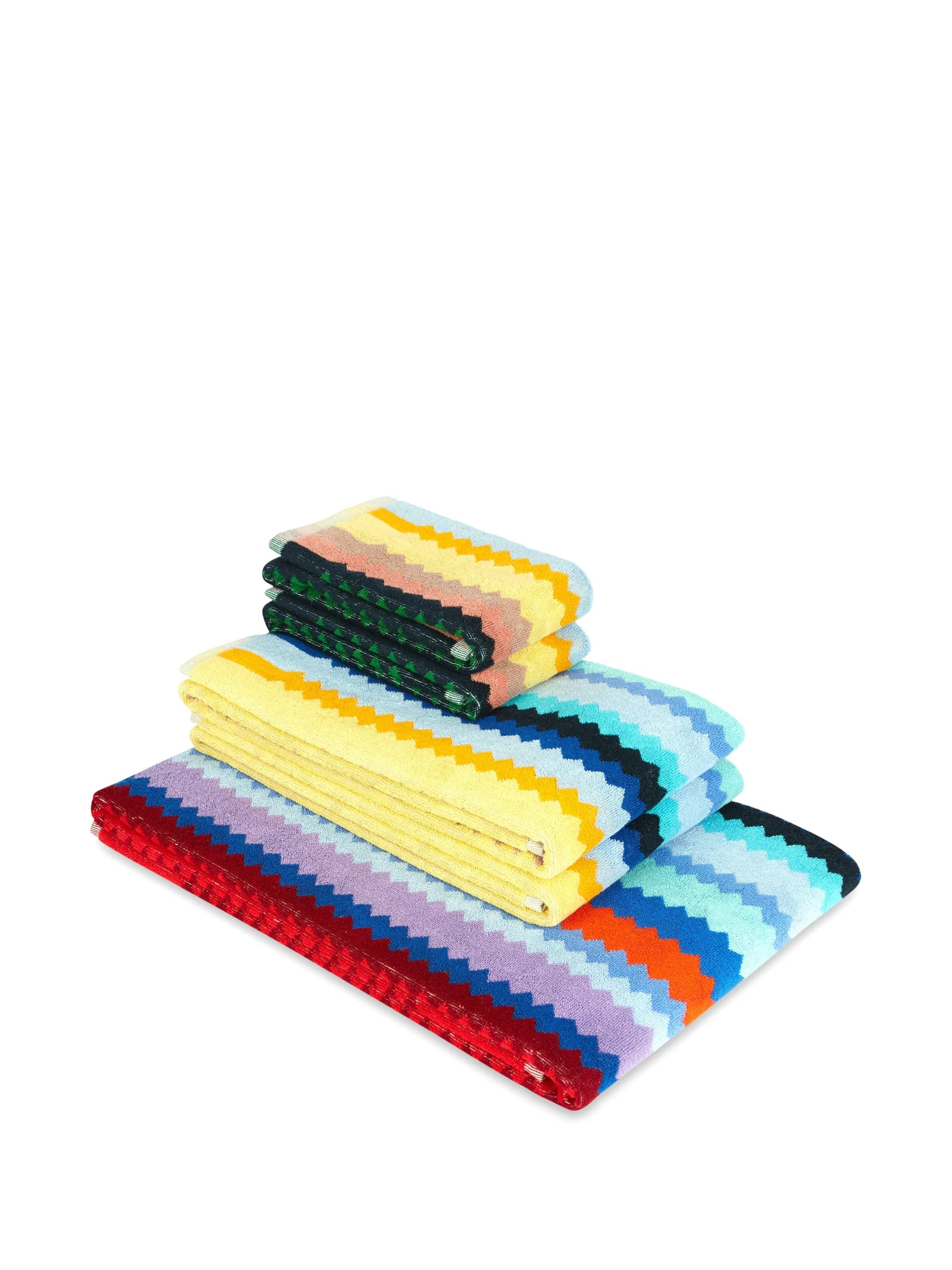 zigzag-detail bath towels (set of five)
