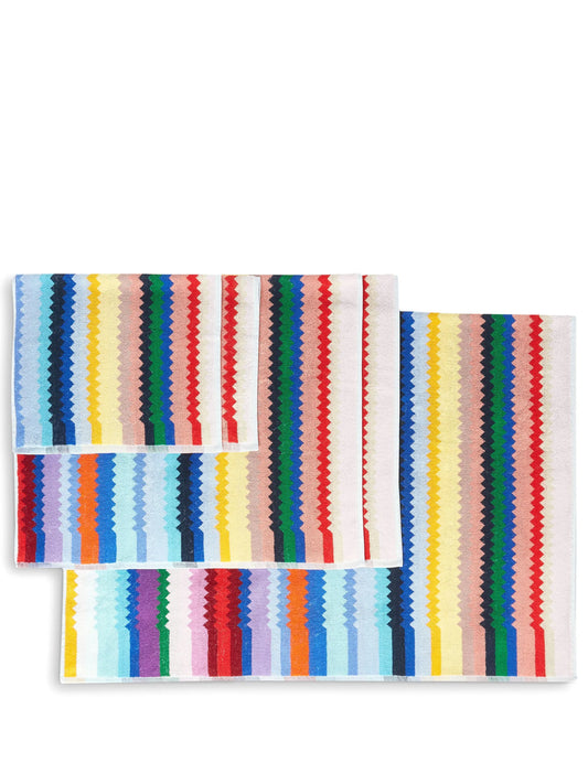 zigzag-detail bath towels (set of five)