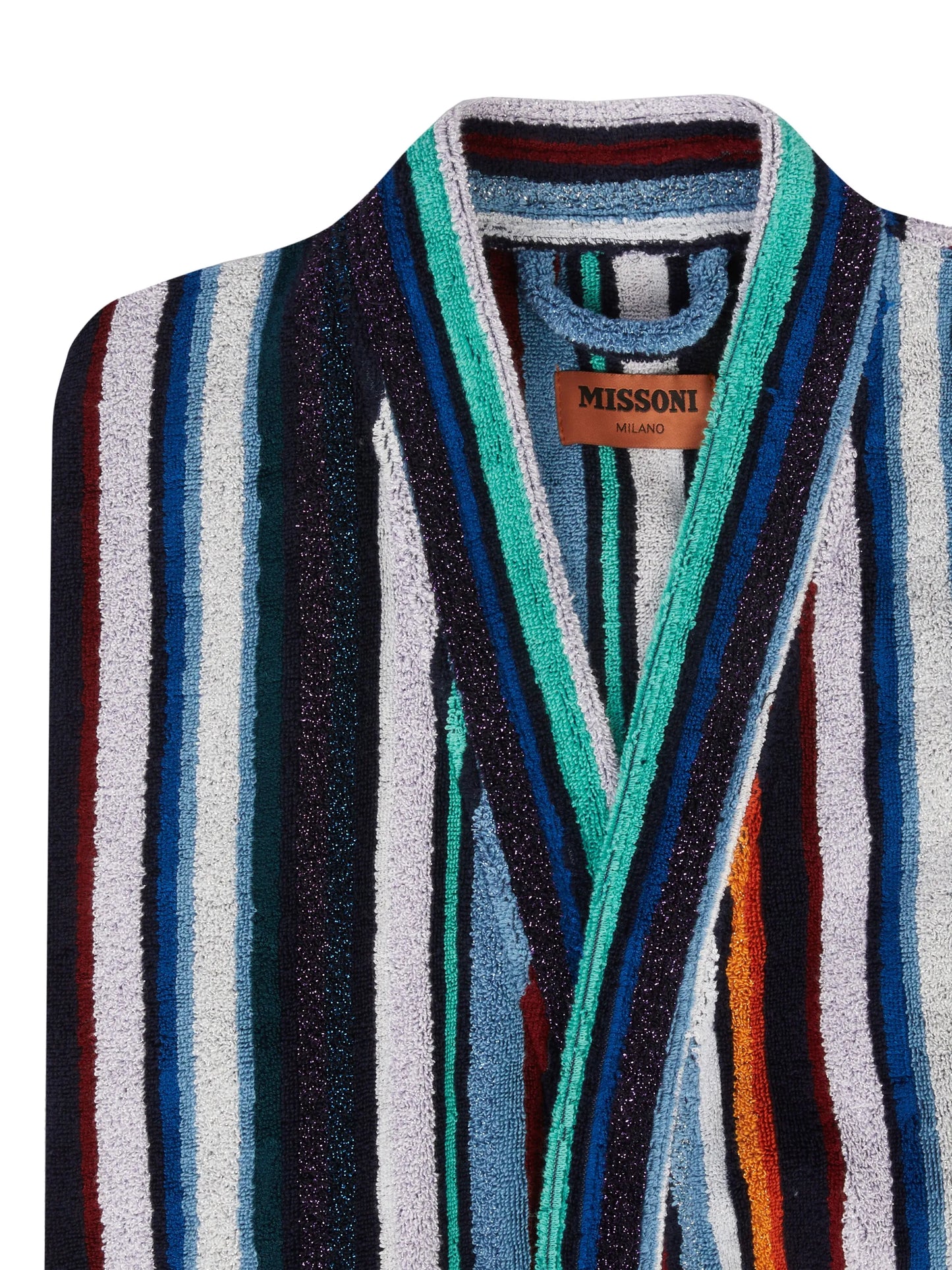 stripe-pattern cotton bathrobe