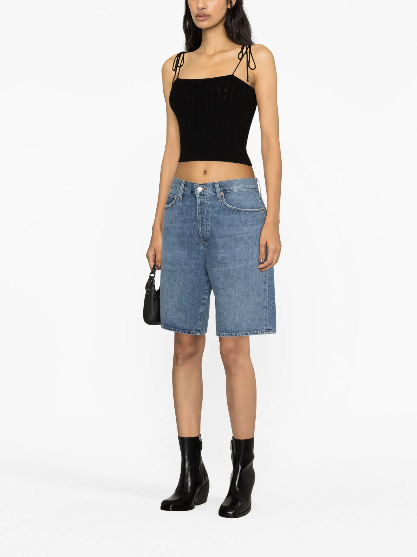 low-rise denim shorts