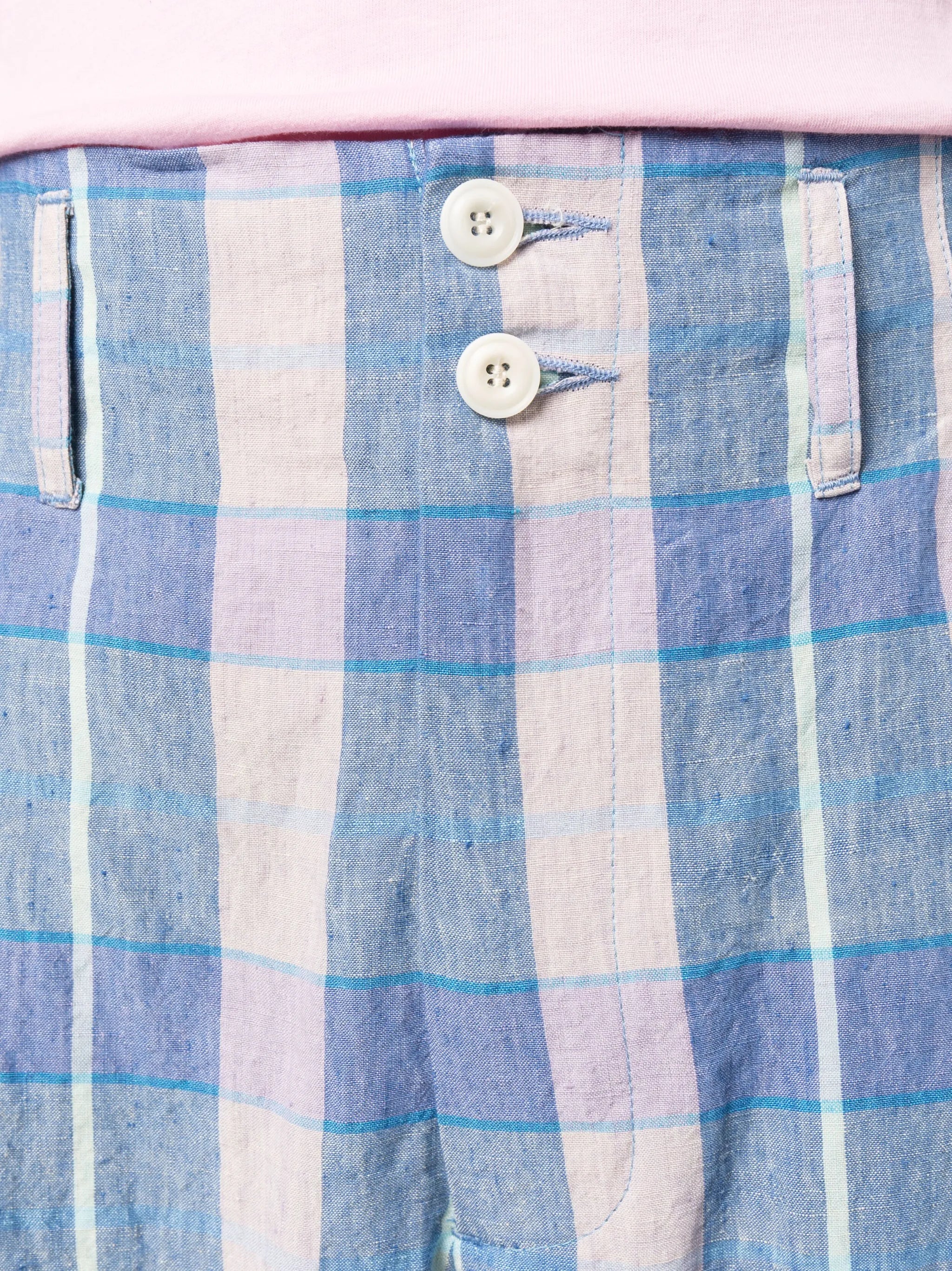 relaxed-fit check-pattern trousers