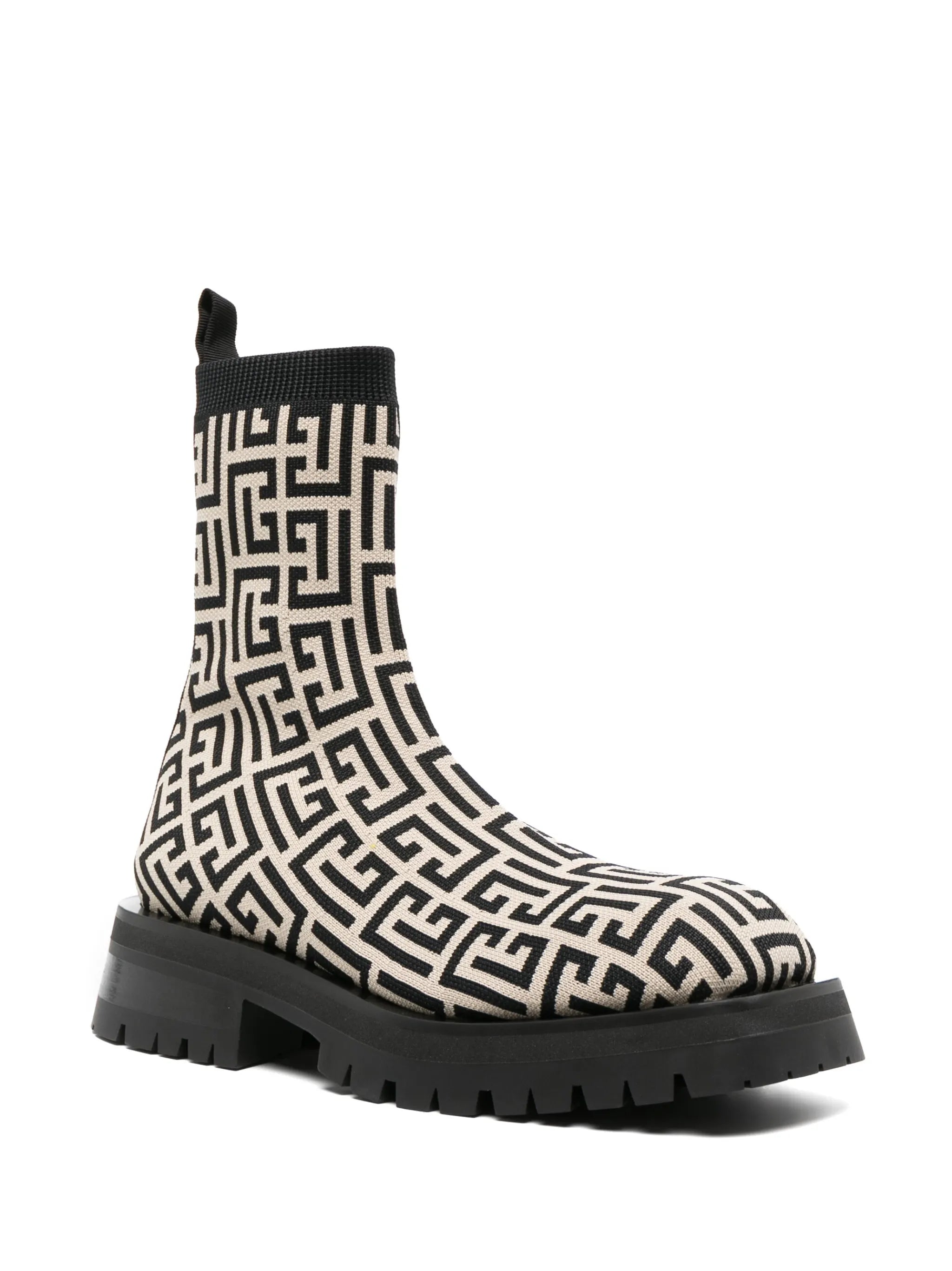 monogram-pattern ankle boots