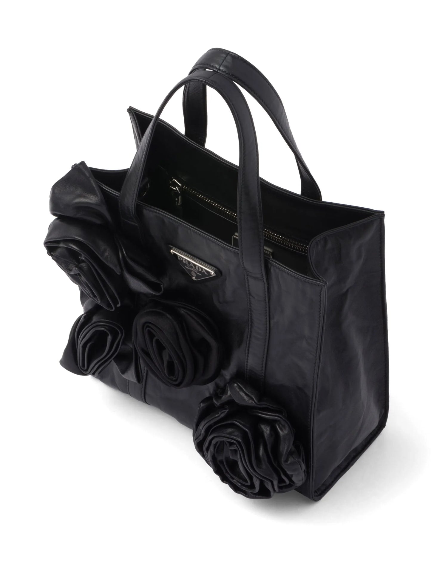 mini floral-appliqué tote bag