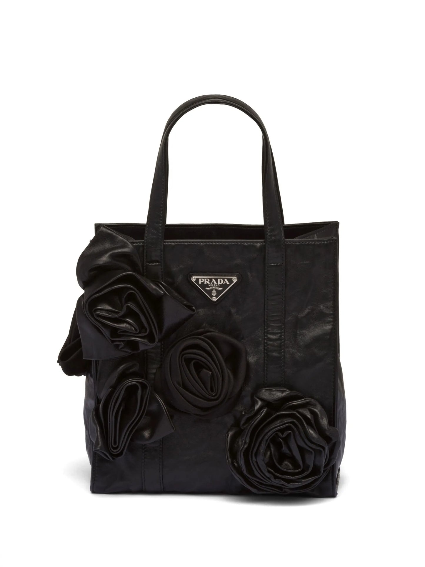 mini floral-appliqué tote bag