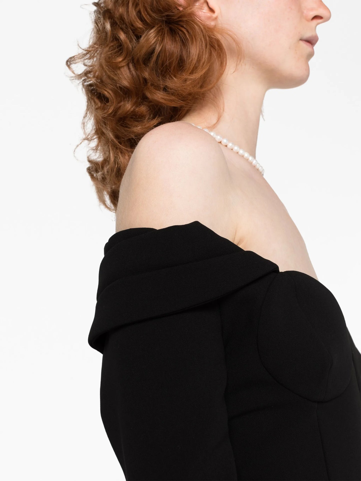 off-shoulder sweetheart-neck minidress