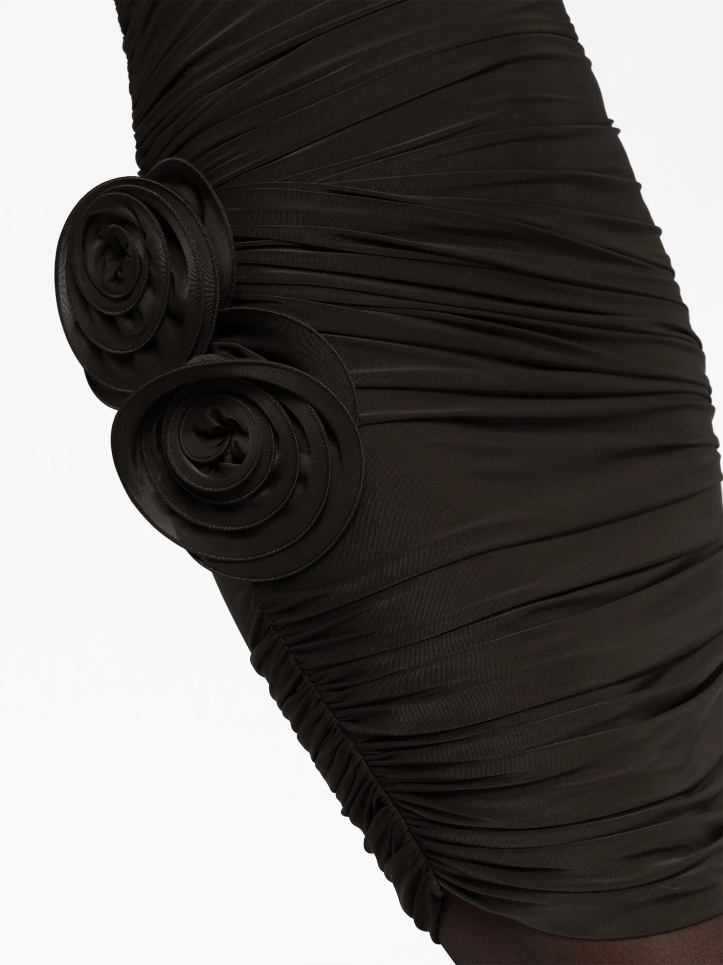 floral-appliqué halterneck silk minidress