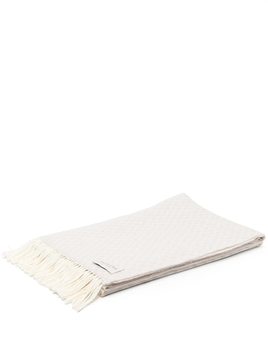 weave-texture wool bed throw